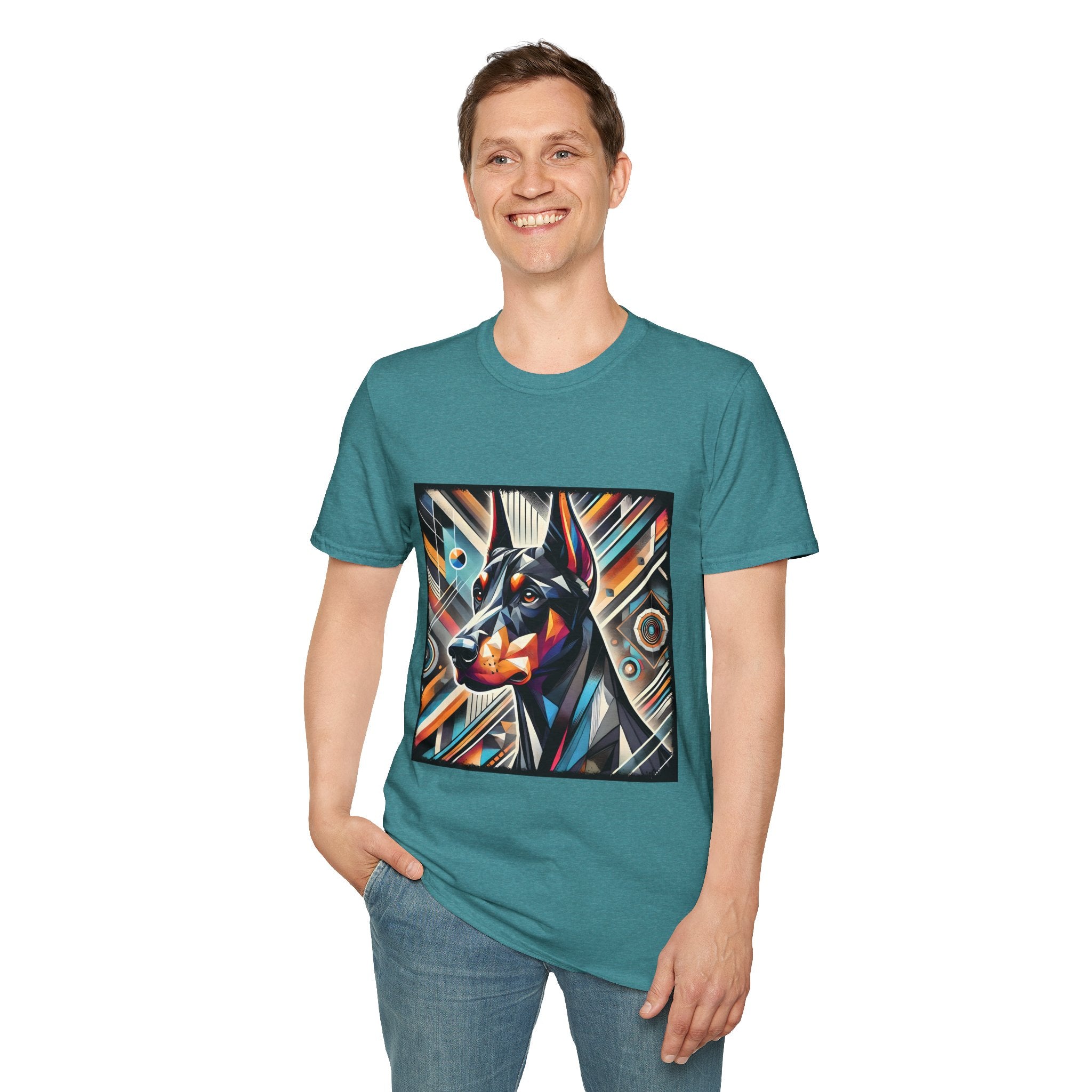 Doberman Pinscher Multicolored Geometric | Unisex Dog T-Shirt