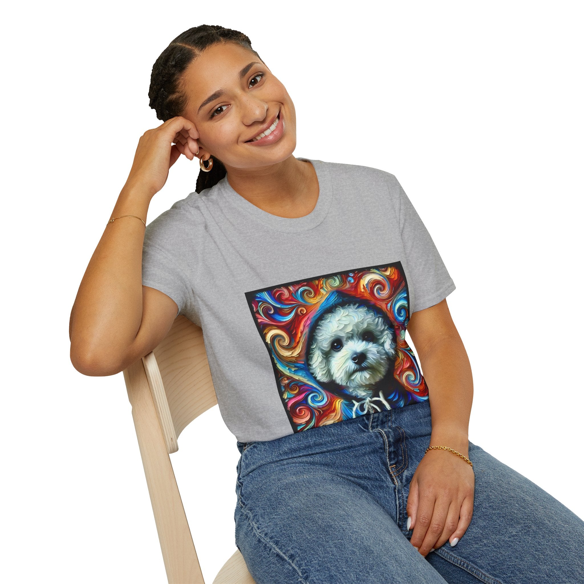 Bichon Frise Street Swirl | Unisex Dog T-Shirt