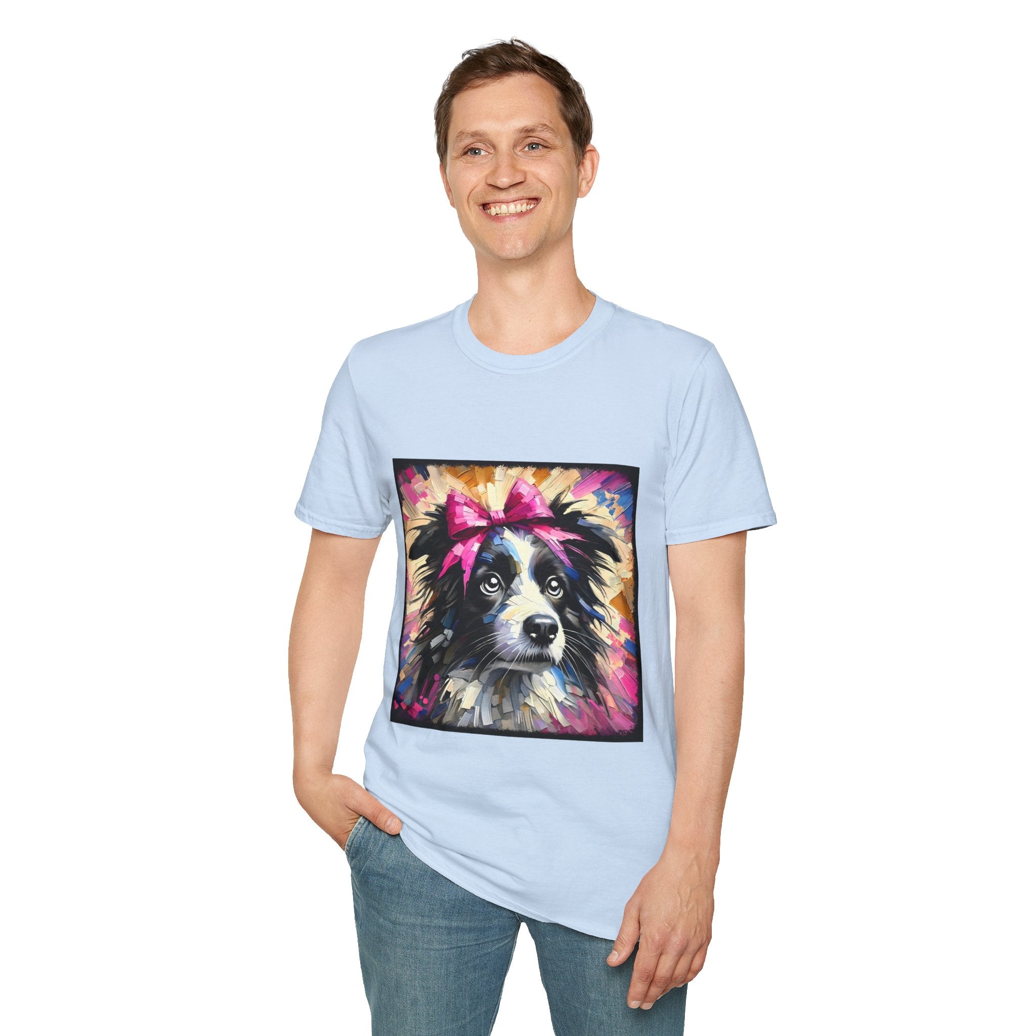 Border Collie Pink Bow Classic | Unisex Dog T-Shirt