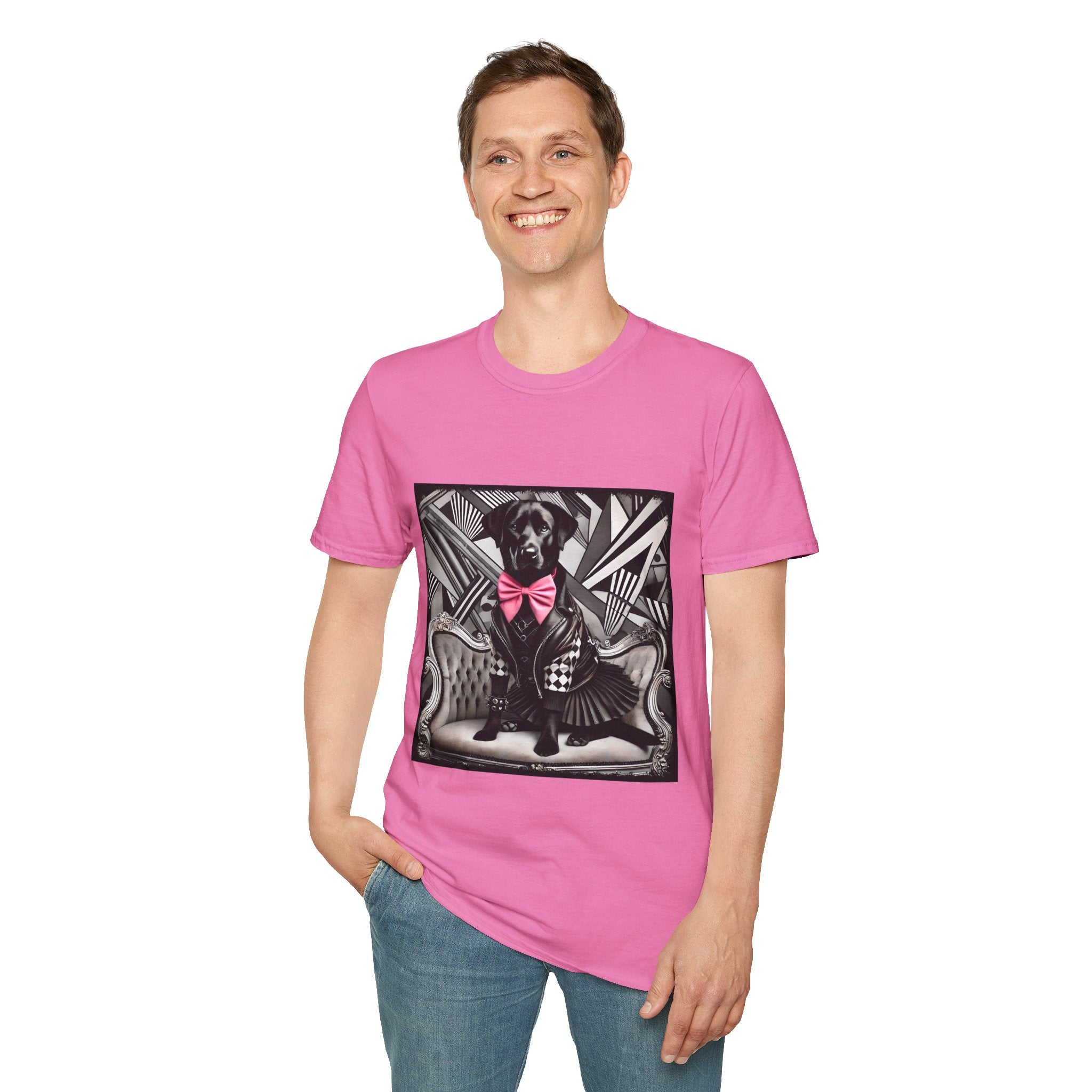 Labrador Retriever B&W Pink Bow Bold | Unisex Dog T-Shirt