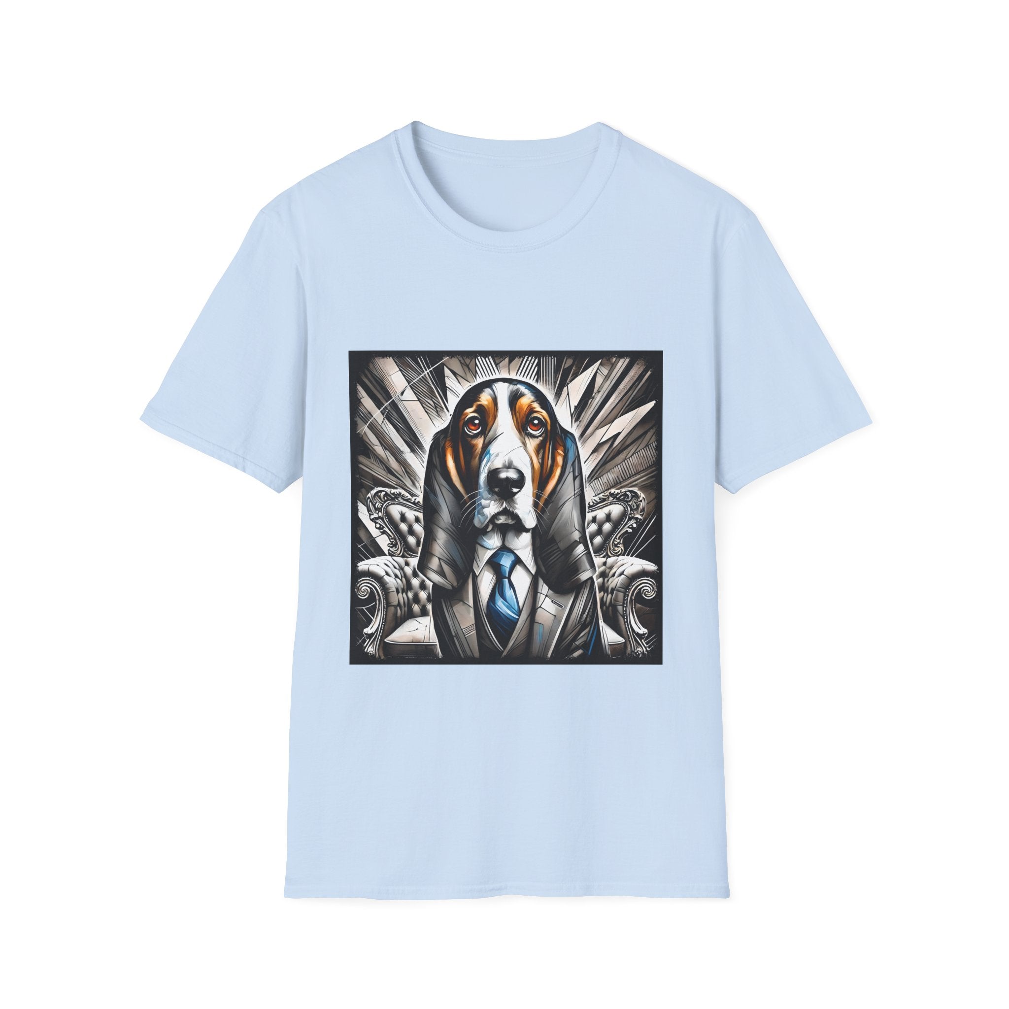 Basset Hound B&W Bold Eyes | Unisex Dog T-Shirt