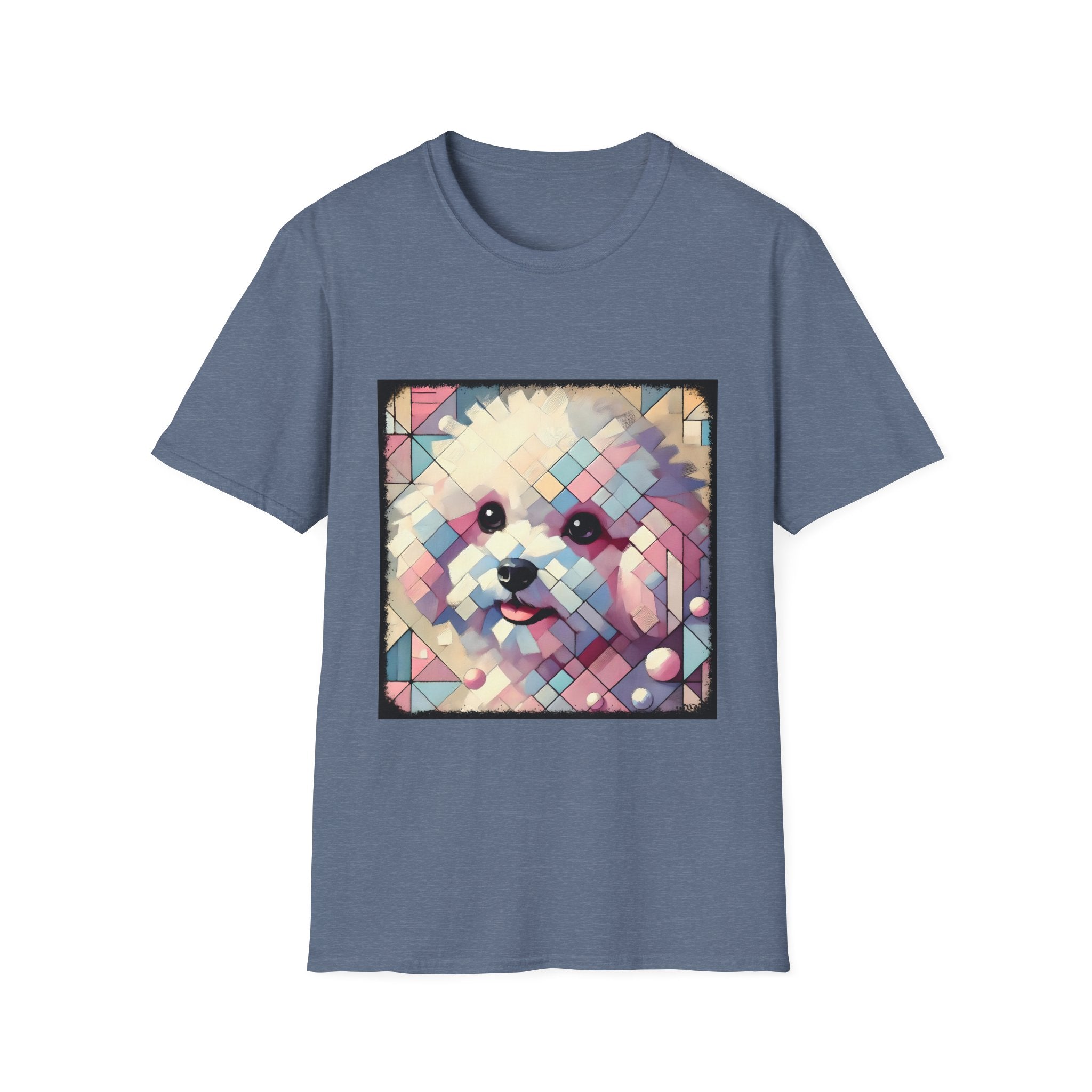 Bichon Frise Pastel Geometric | Unisex Dog T-Shirt