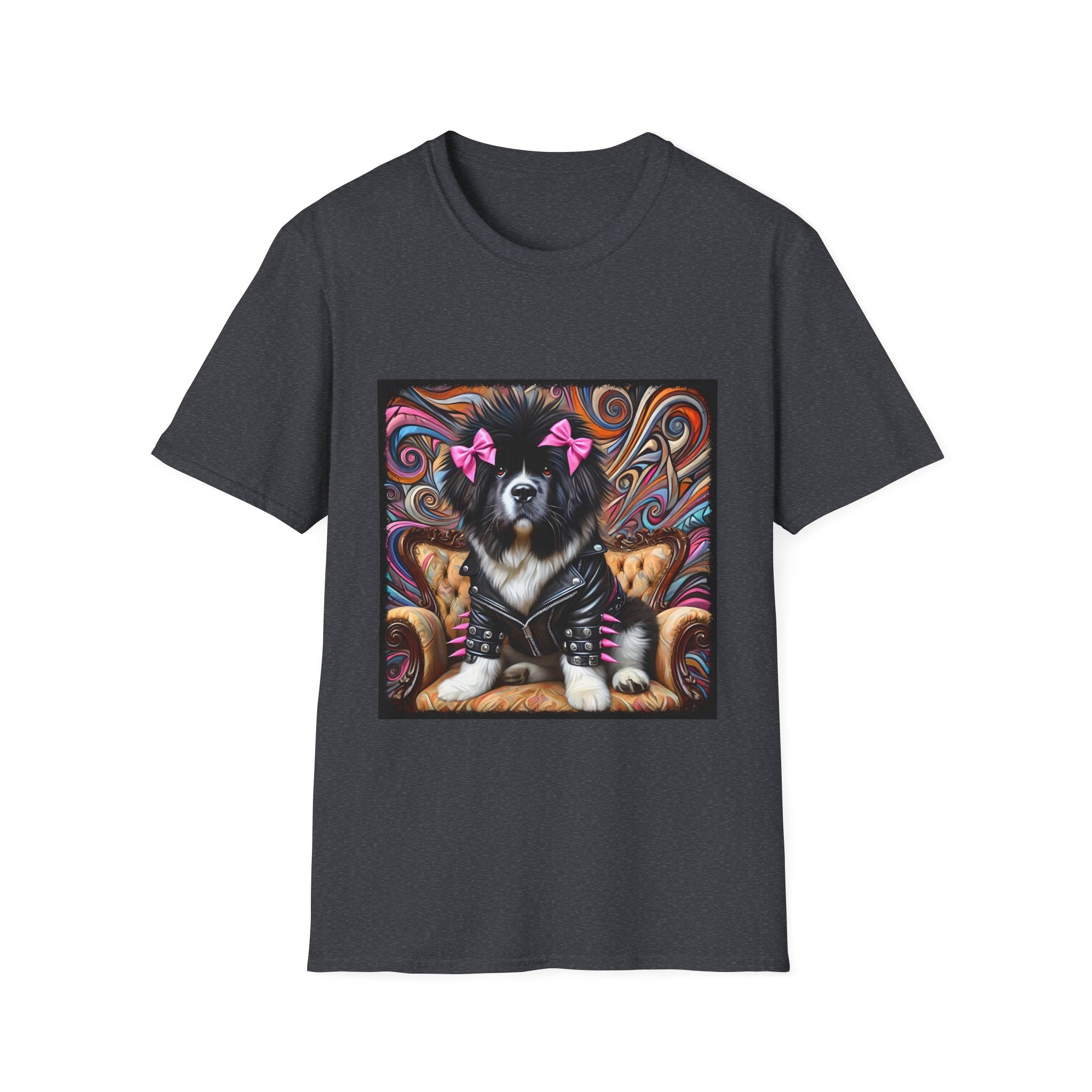 Newfoundland Pink Bow Vivid Rocker | Unisex Dog T-Shirt