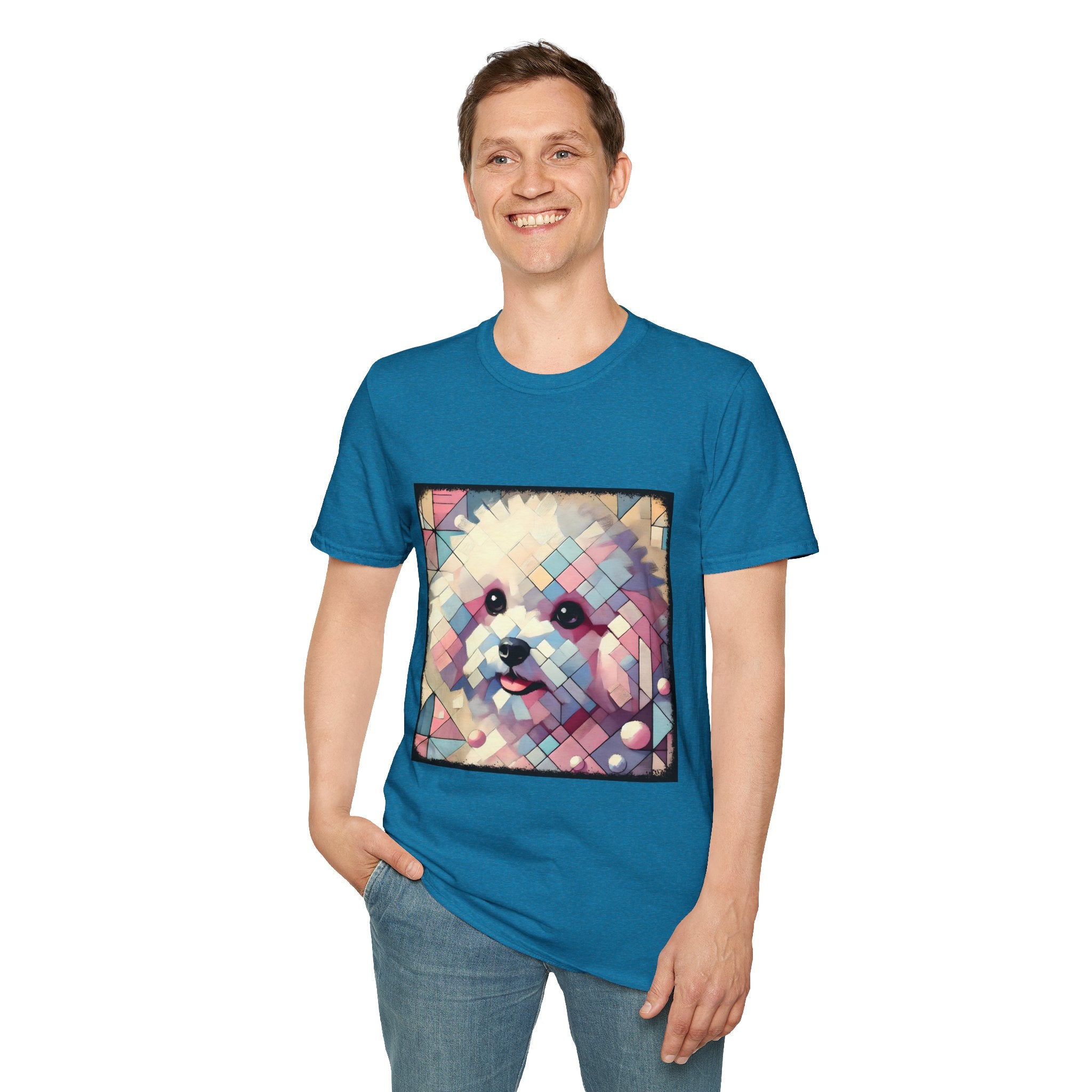 Bichon Frise Pastel Geometric | Unisex Dog T-Shirt