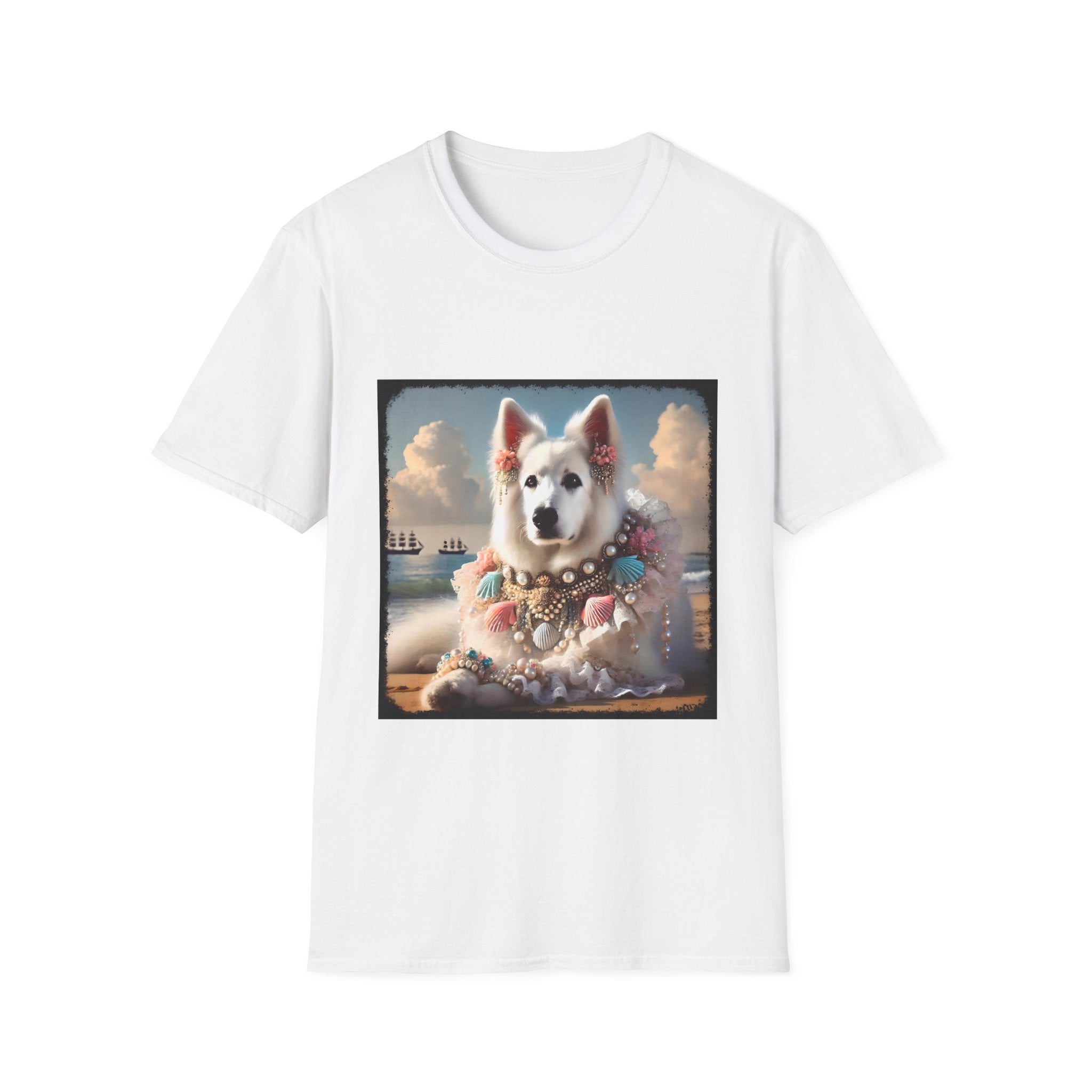 German Shepherd Beach Elegance | Unisex Dog T-Shirt