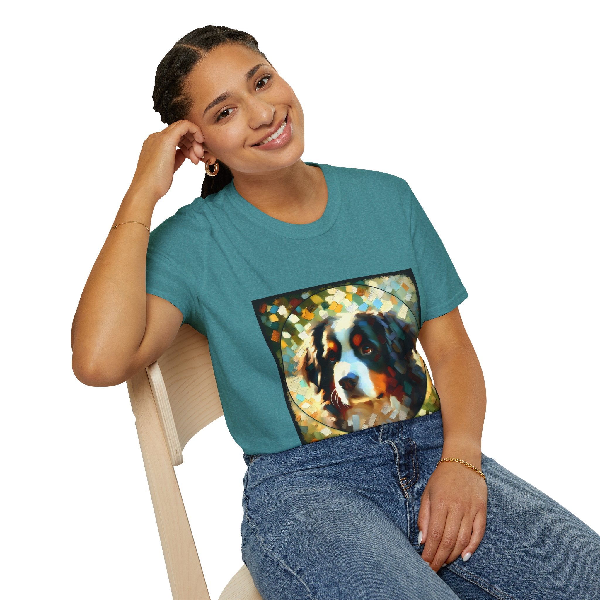 Bernese Mountain Dog Pixel Classic | Unisex Dog T-Shirt
