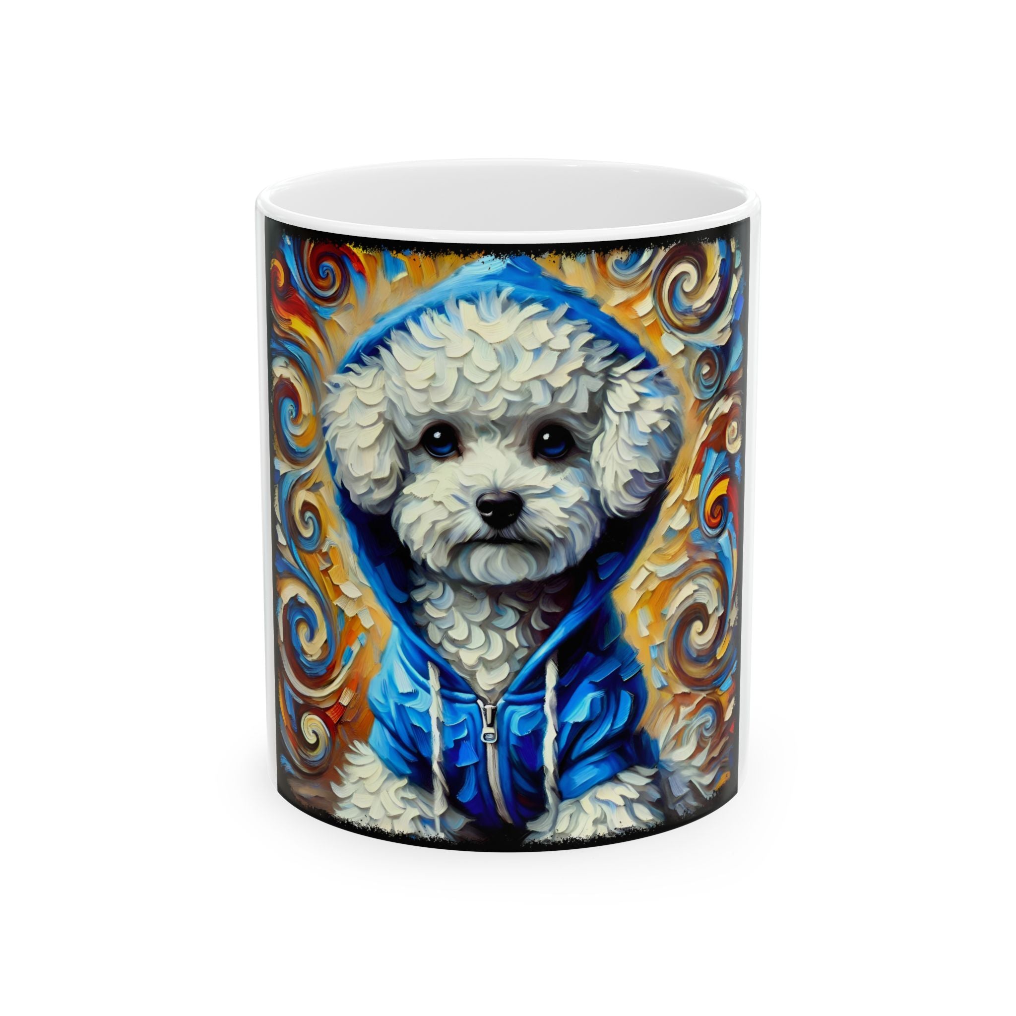 Bichon Frise Hoodie Swirl | Dog Themed Ceramic Mug