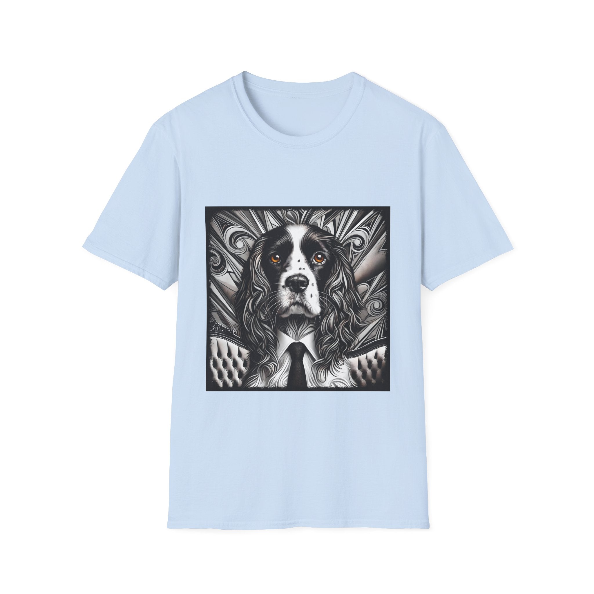 English Springer Spaniel B&W Bold Eyes | Unisex Dog T-Shirt