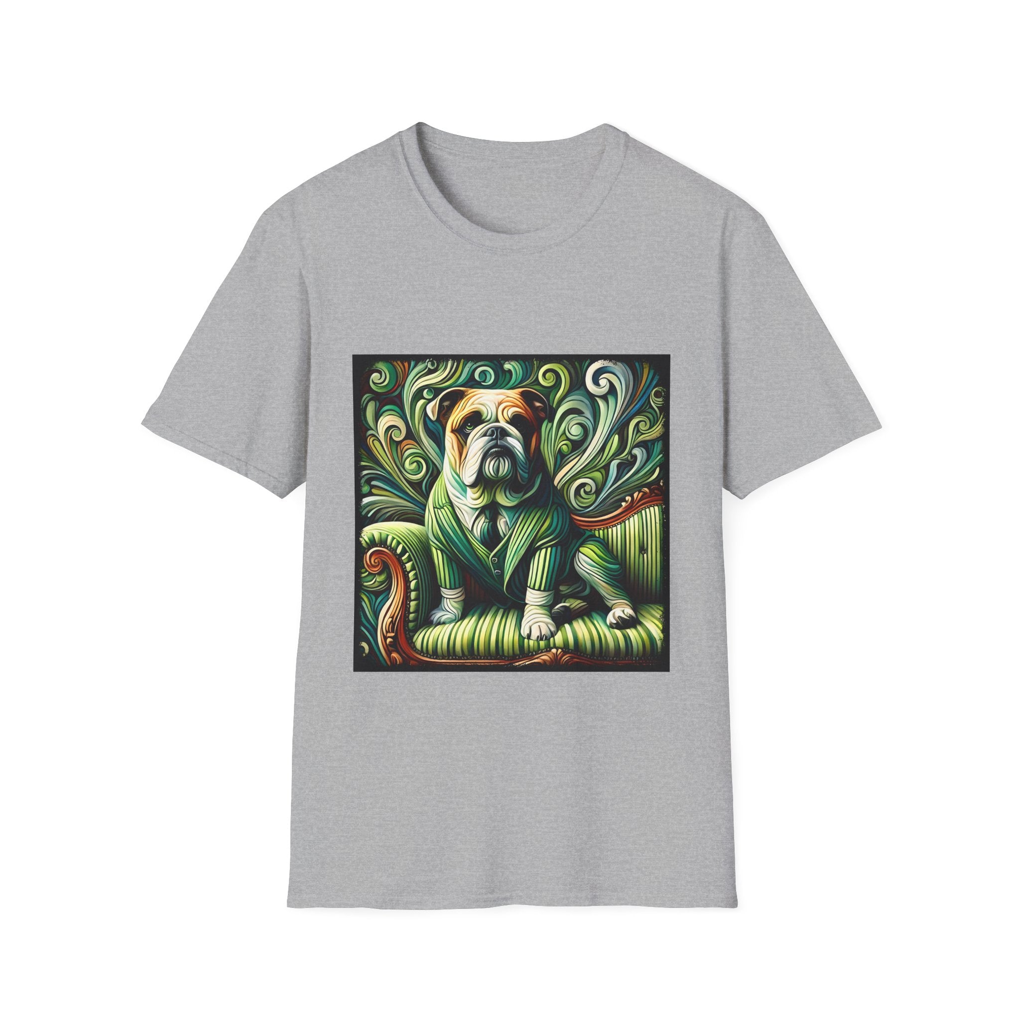 Bulldog Green Swirl | Unisex Dog T-Shirt