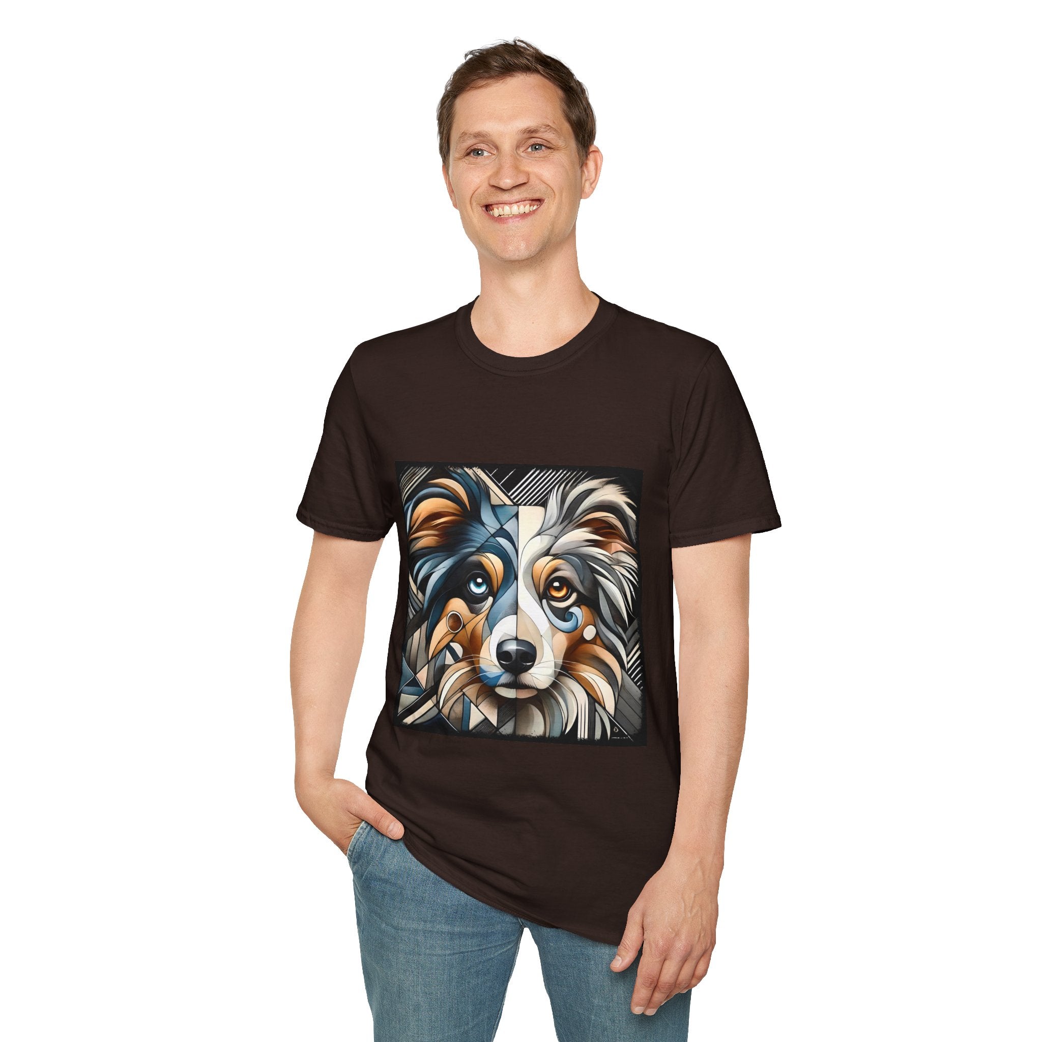 Miniature American Shepherd Merle Geometric | Unisex Dog T-Shirt
