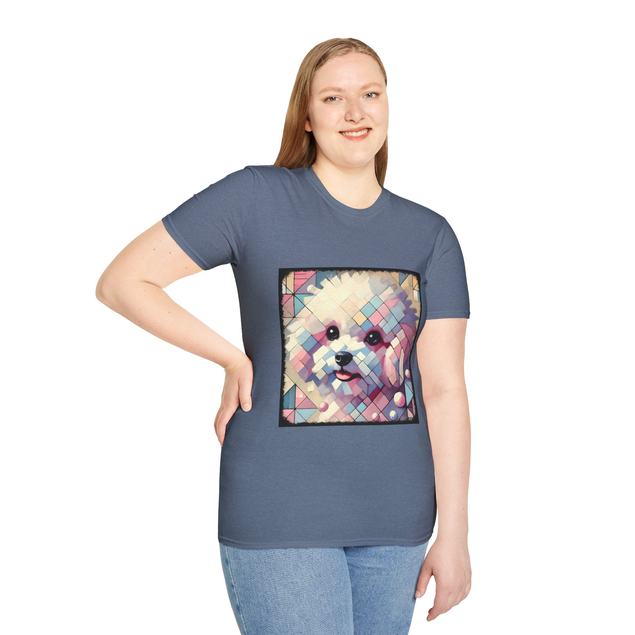 Bichon Frise Pastel Geometric | Unisex Dog T-Shirt