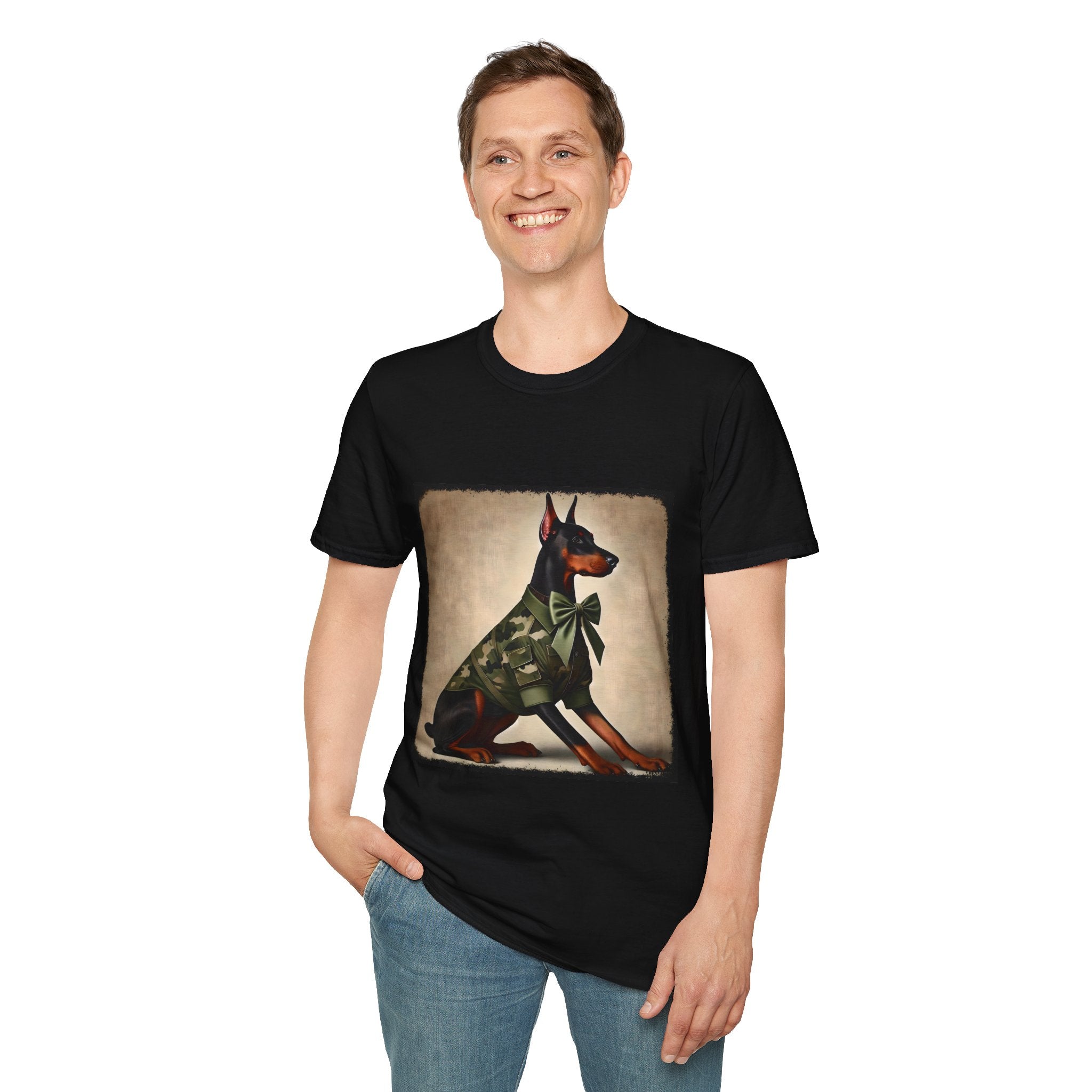 Doberman Pinscher Camo Cutie | Unisex Dog T-Shirt