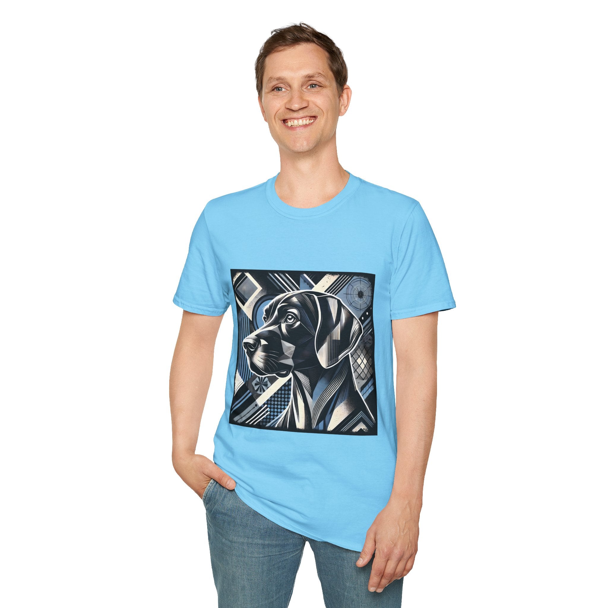 German Shorthaired Pointer Blue Geometric | Unisex Dog T-Shirt