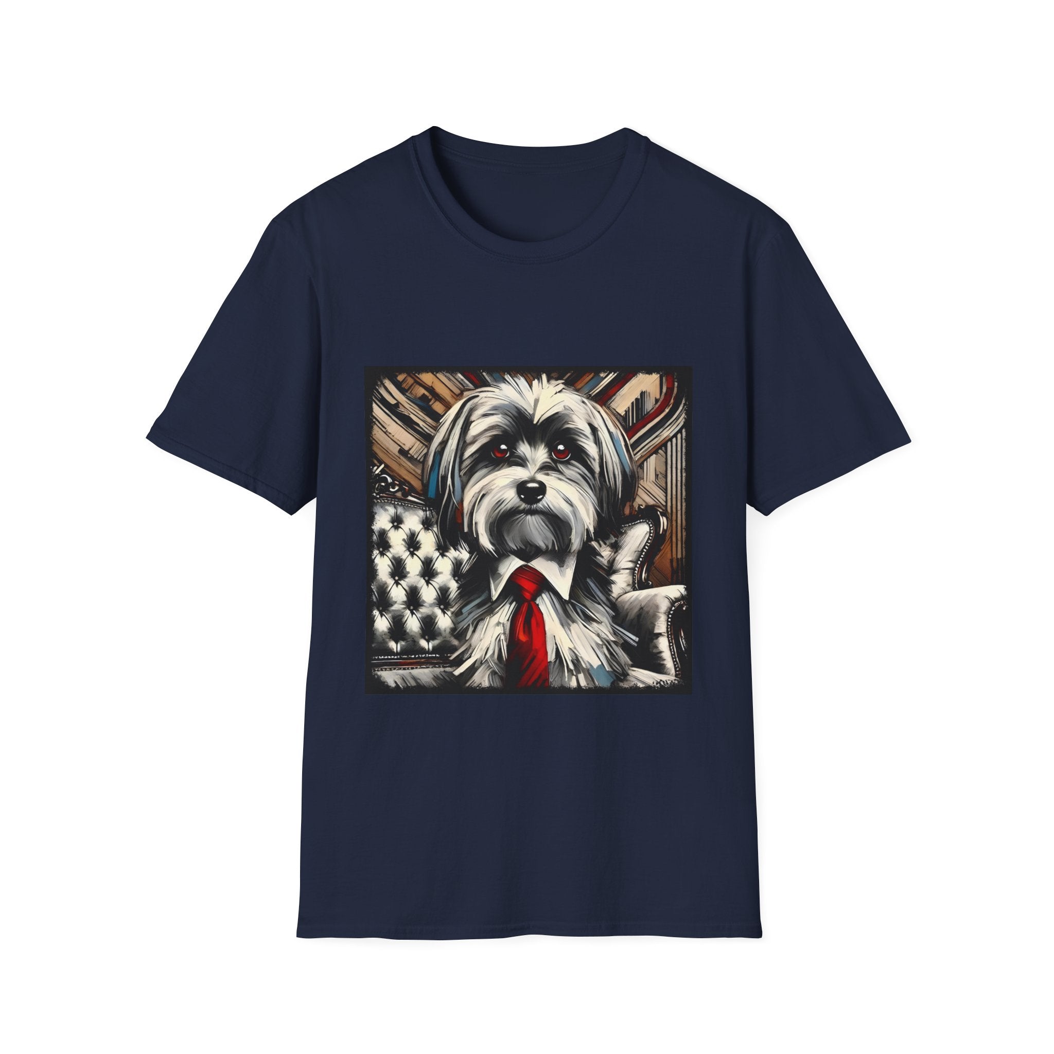 Premium Cotton Havanese B&W Red Tie Unisex Tee