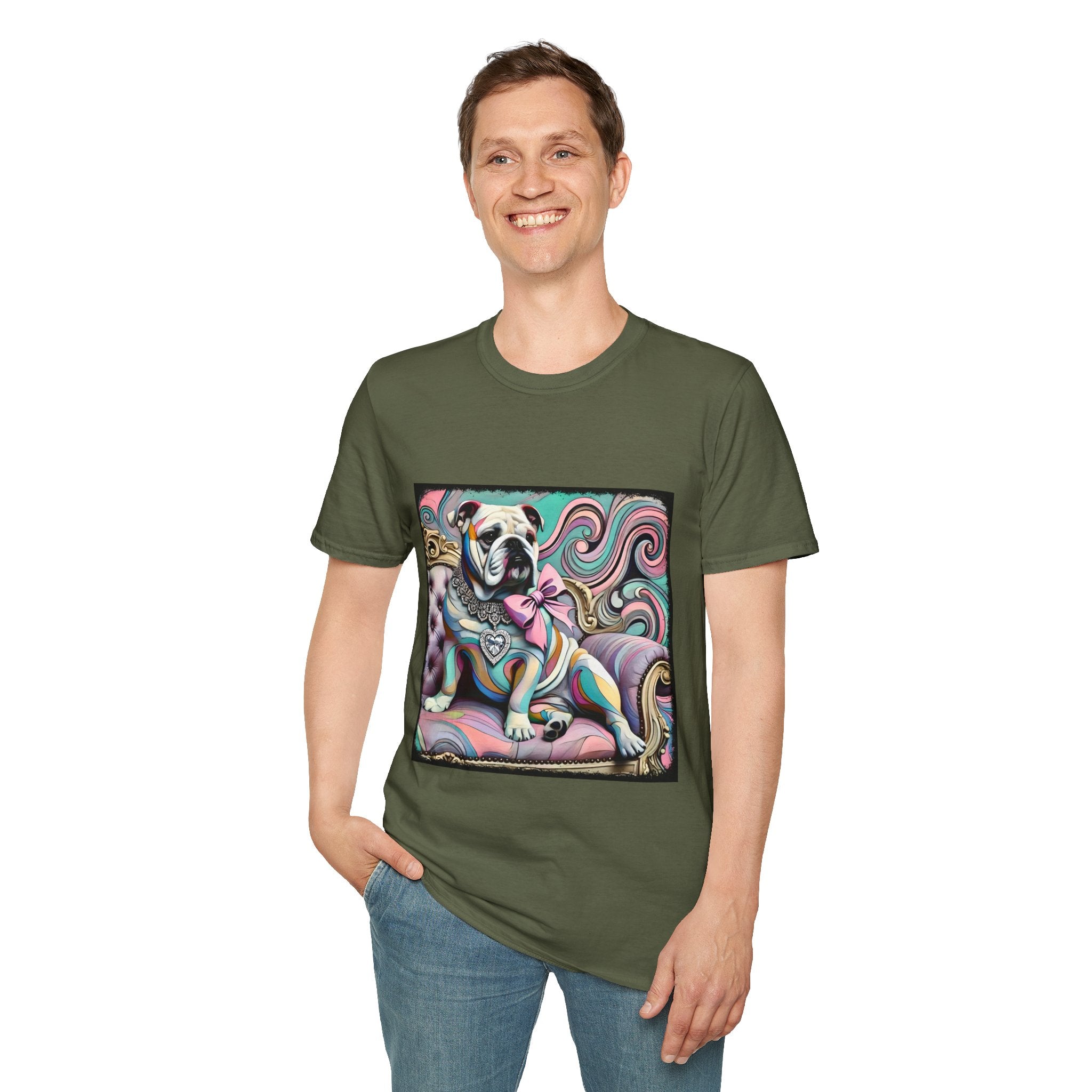 Bulldog Pastel Swirl | Unisex Dog T-Shirt
