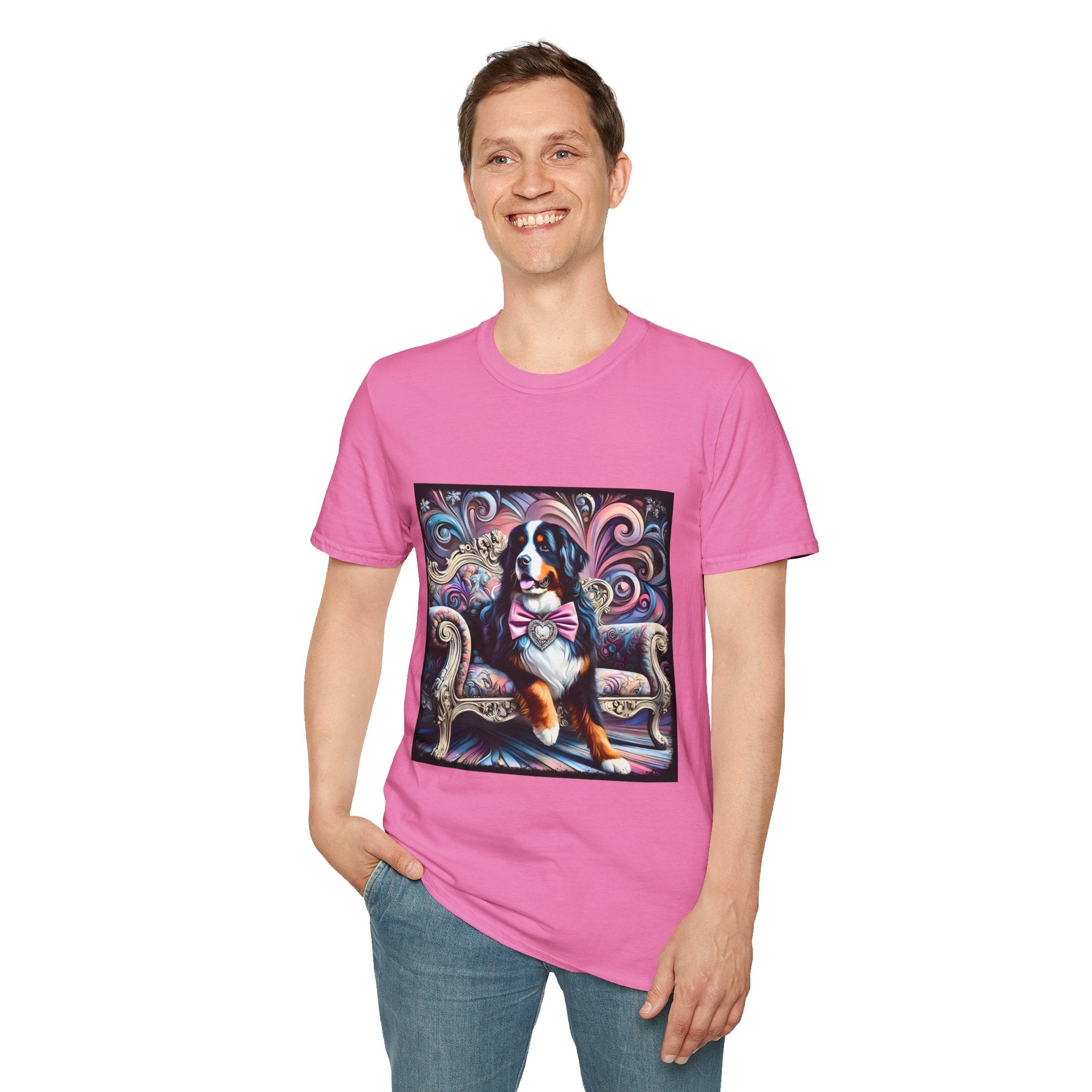 Bernese Mountain Dog Purple Diamond Vivid Swirl | Unisex Dog T-Shirt
