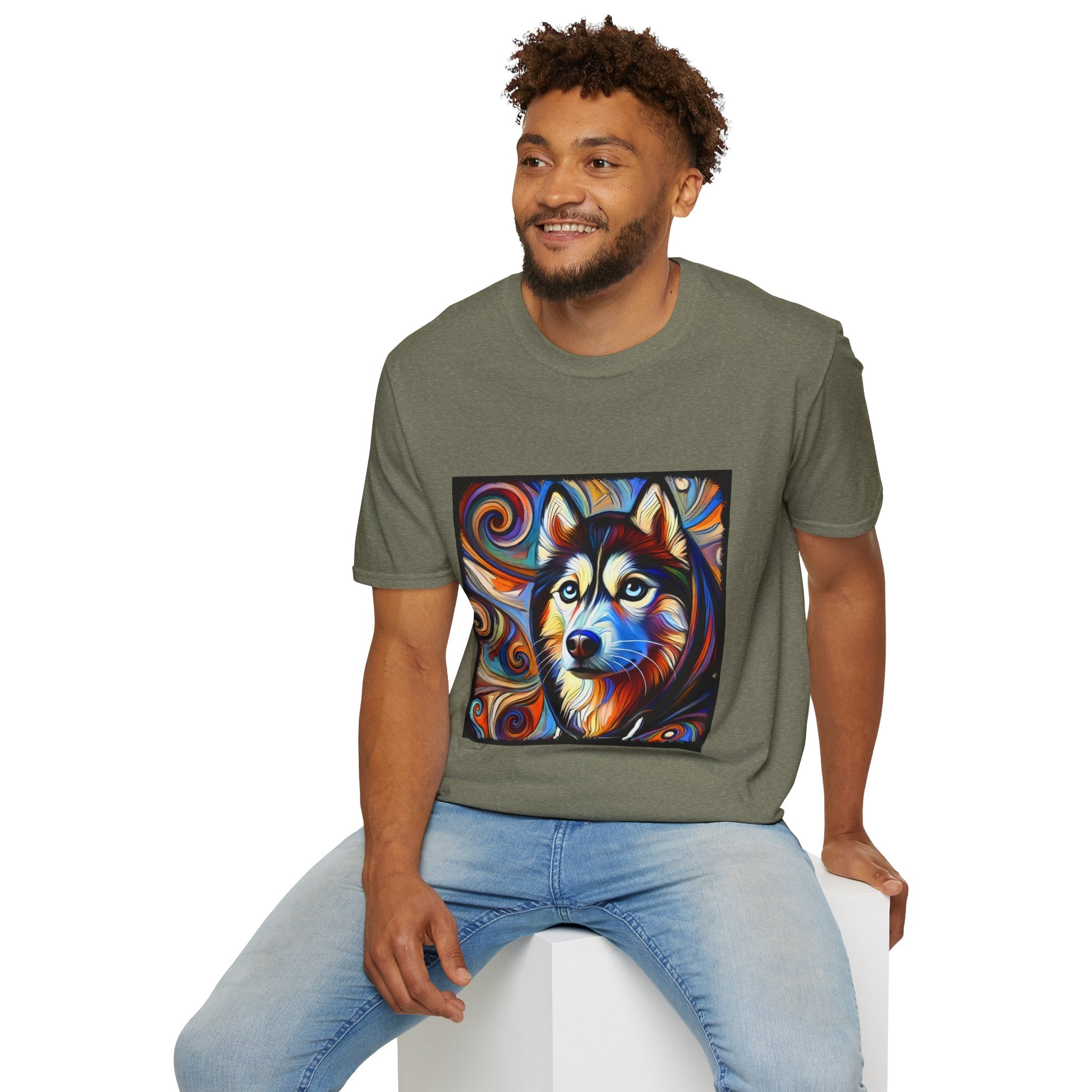 Siberian Husky Relaxed Swirl | Unisex Dog T-Shirt