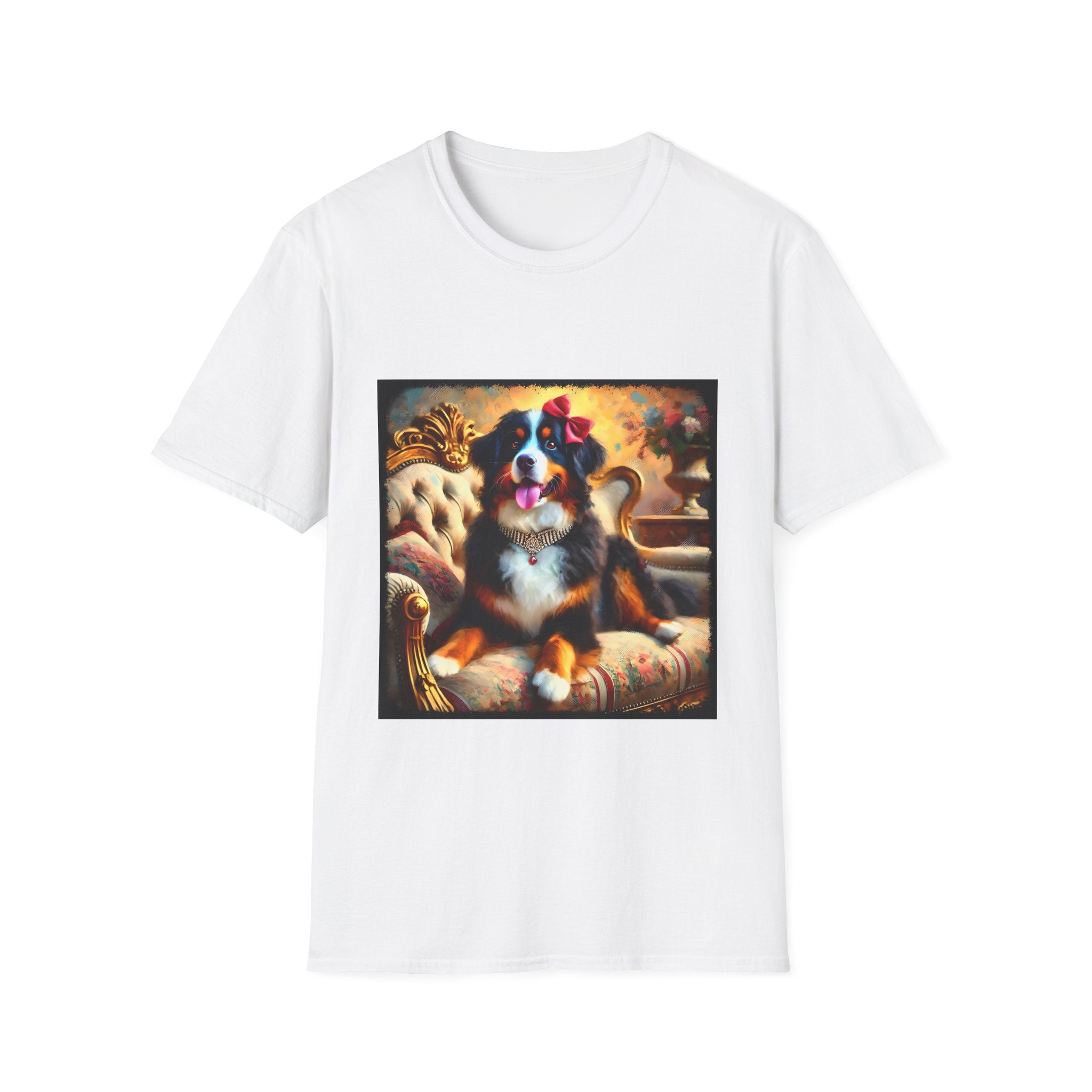 Bernese Mountain Dog Diamond Bow Classic| Unisex Dog T-Shirt