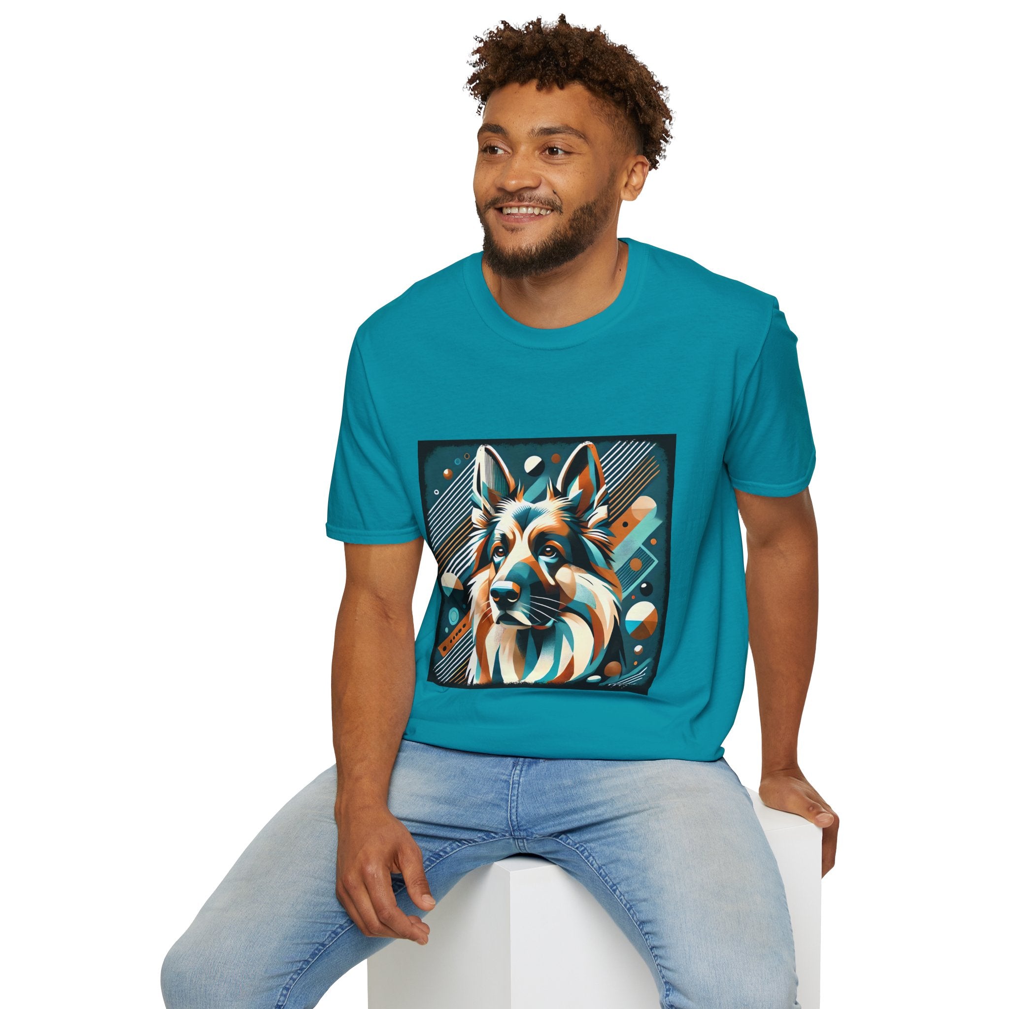 German Shepherd Vibrant Geometric | Unisex Dog T-Shirt