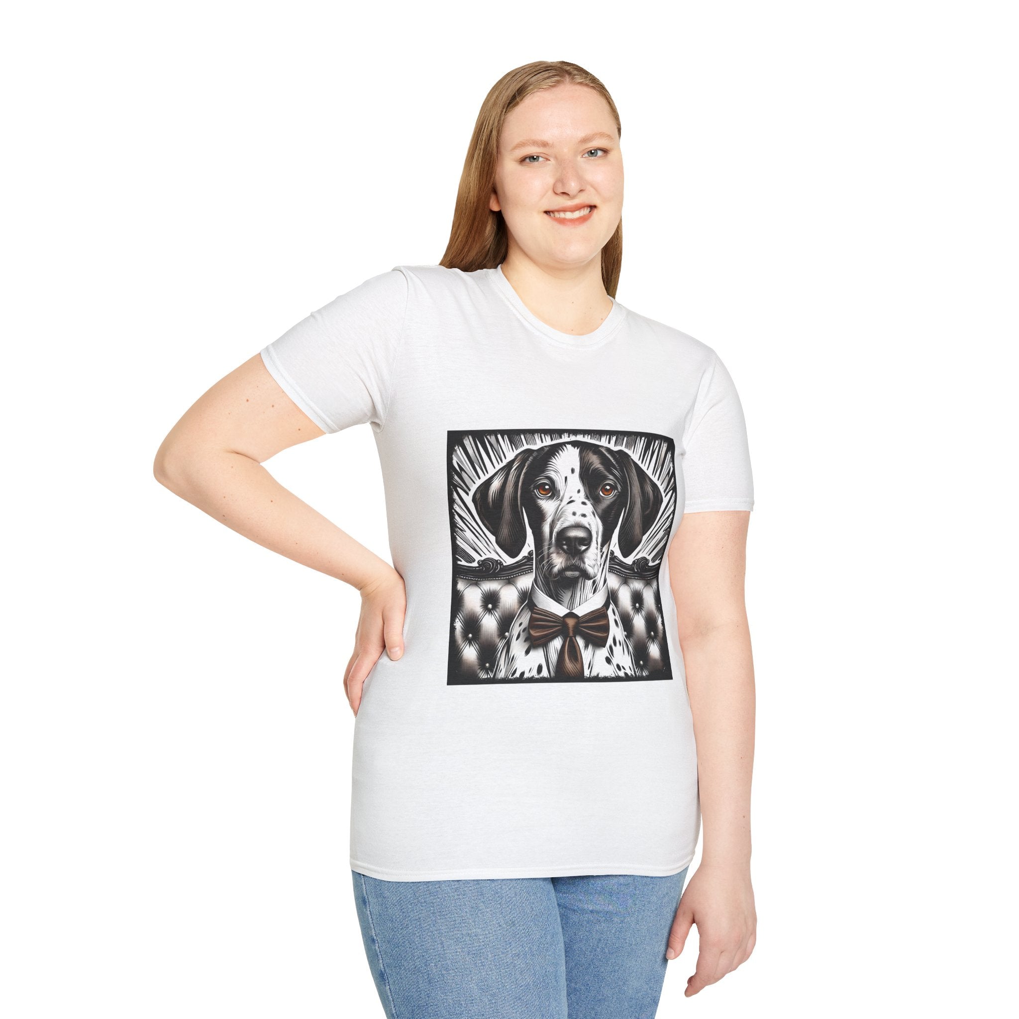 German Shorthaired Pointer B&W Bold Eyes  | Unisex Dog T-Shirt