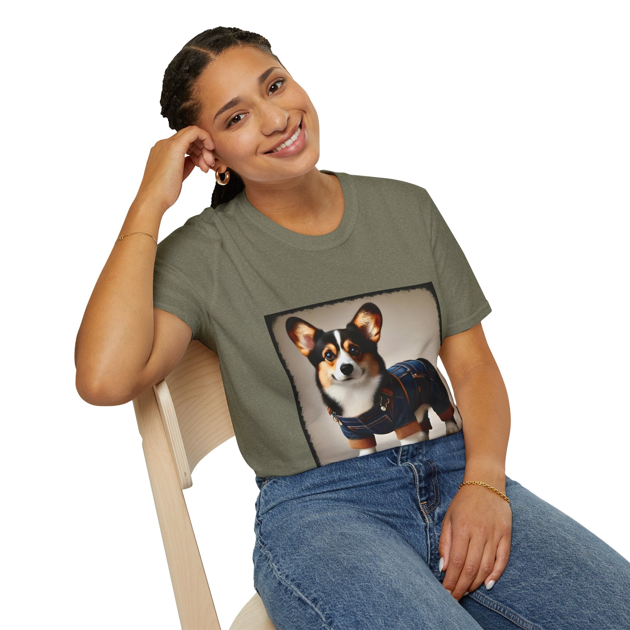 Pembroke Welsh Corgi Denim Doll | Unisex Dog T-Shirt