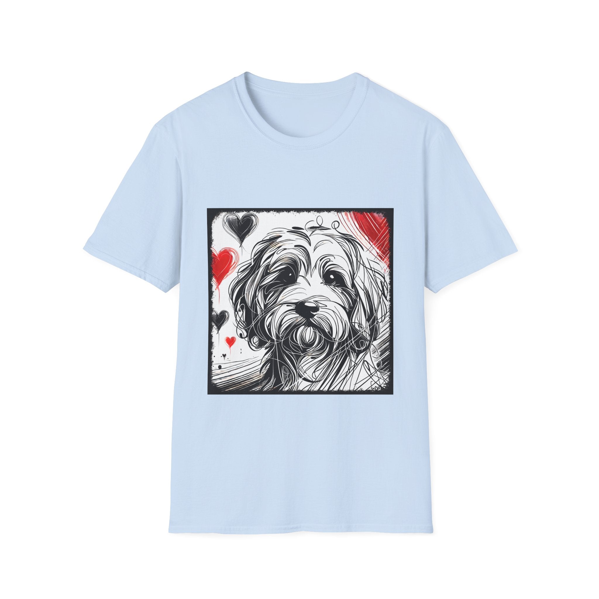 Cavapoo Bold Heart Sketch | Unisex Dog T-Shirt