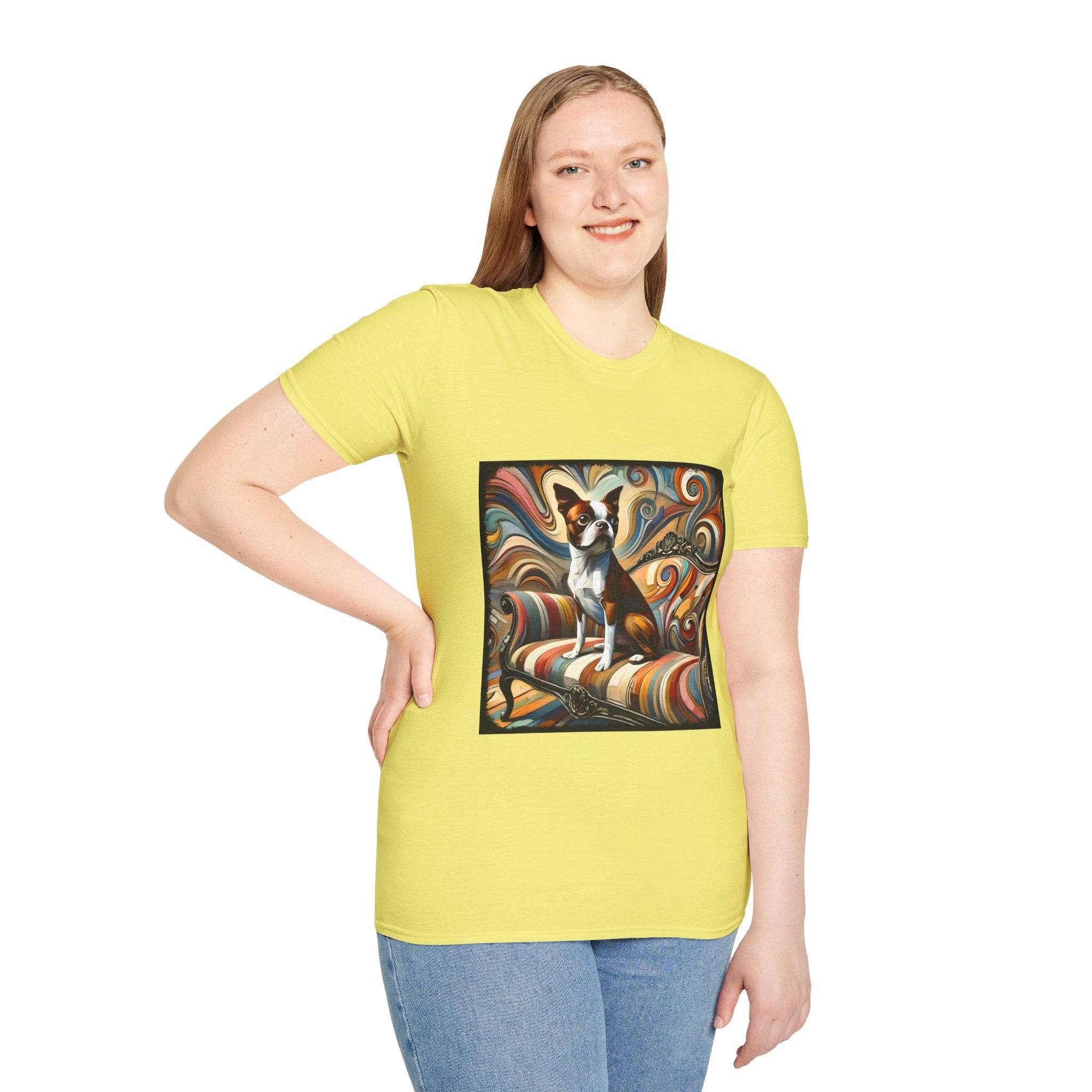 Boston Terrier Warm Swirl | Unisex Dog T-Shirt