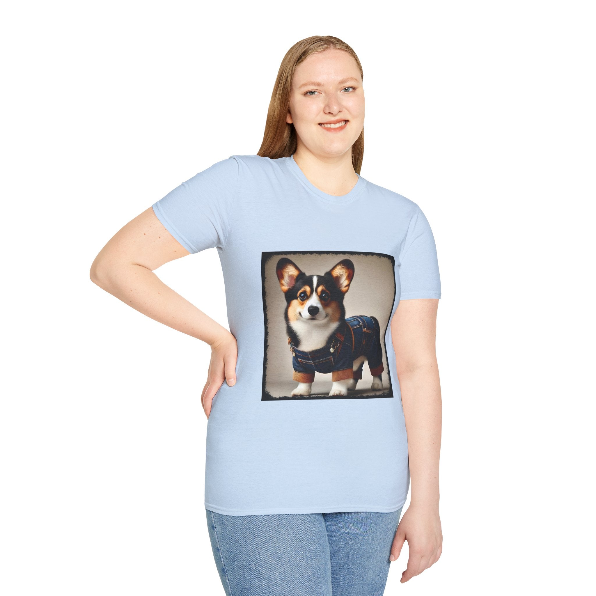 Pembroke Welsh Corgi Denim Doll | Unisex Dog T-Shirt