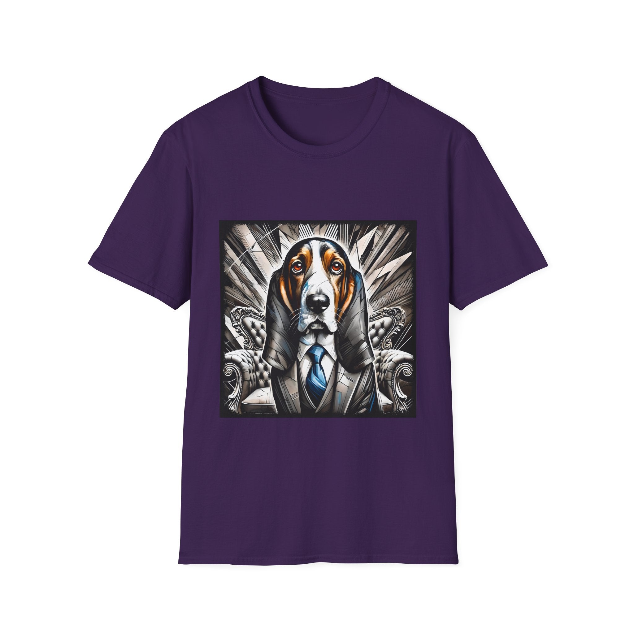 Basset Hound B&W Bold Eyes | Unisex Dog T-Shirt