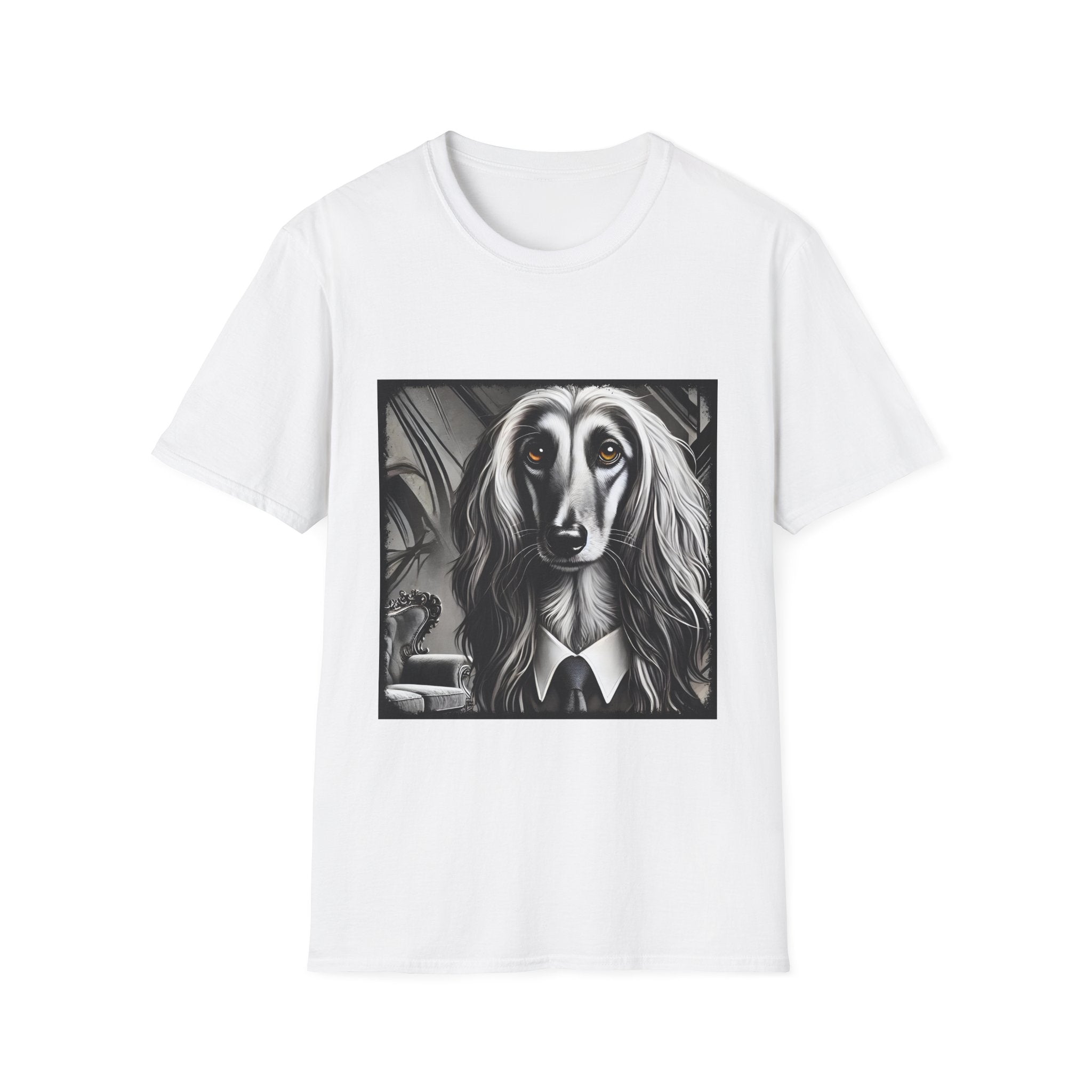 Afghan Hound B&W Bold Eyes | Unisex Dog T-Shirt