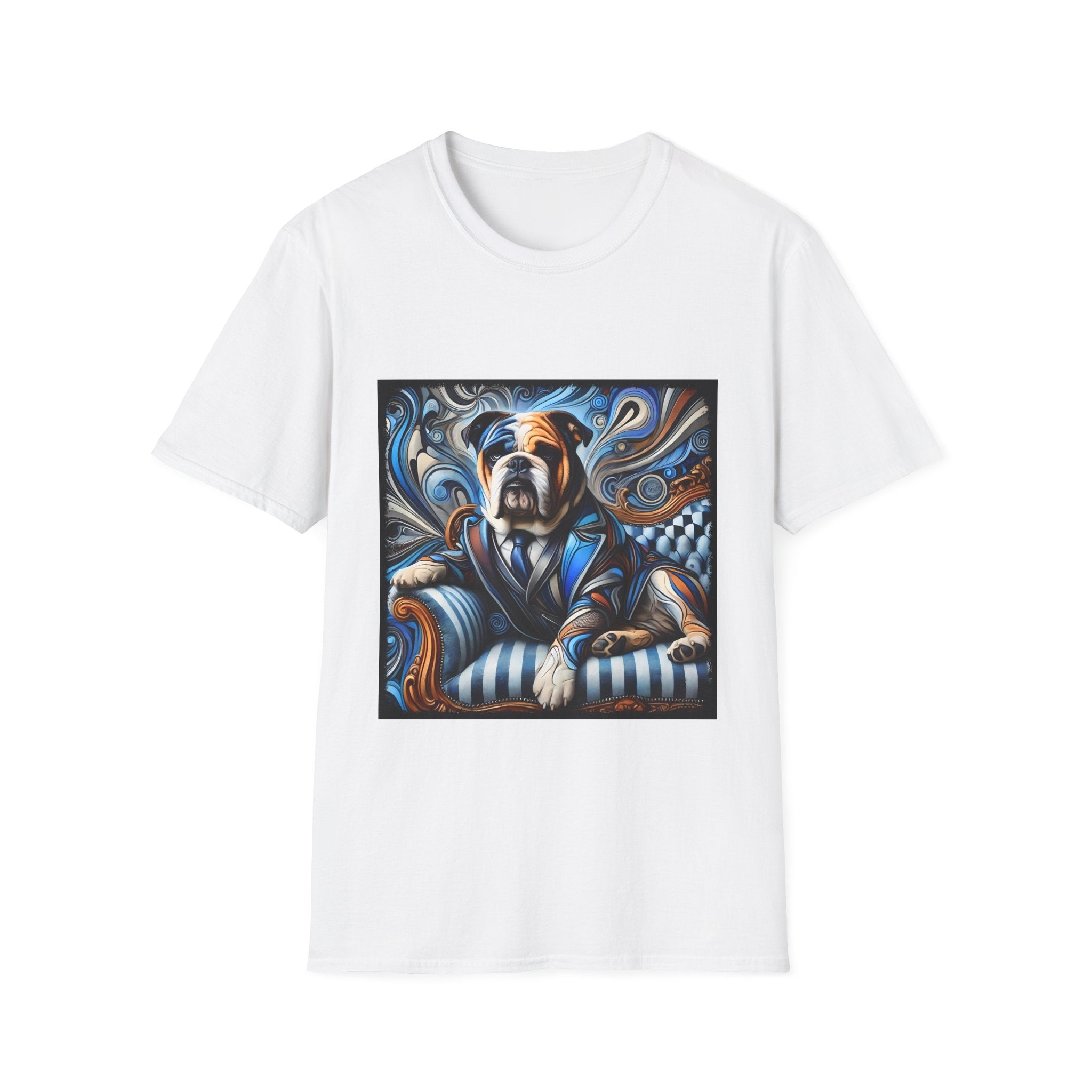 Bulldog Blue Swirl | Unisex Dog T-Shirt