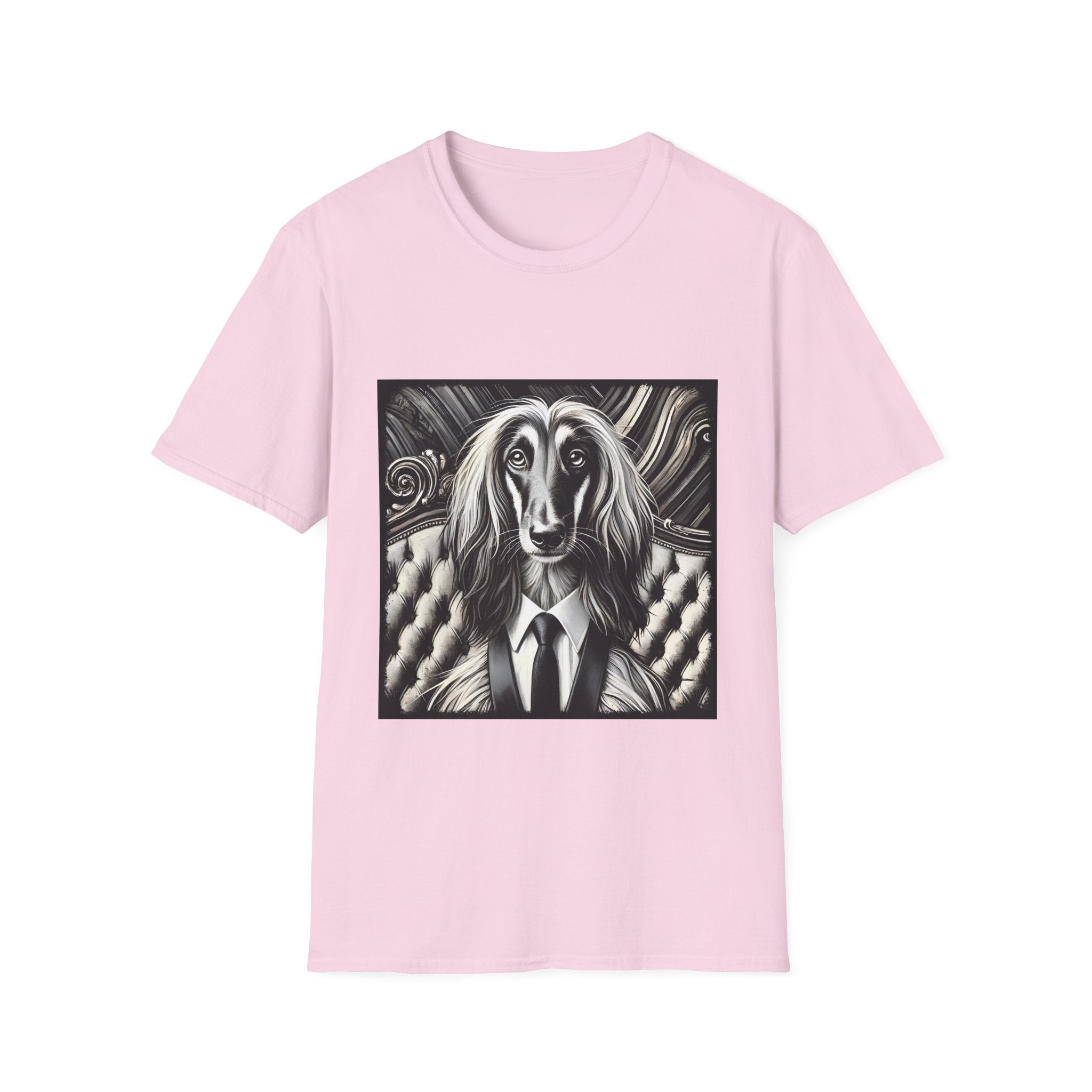 Afghan Hound B&W Bold Tie | Unisex Dog T-Shirt