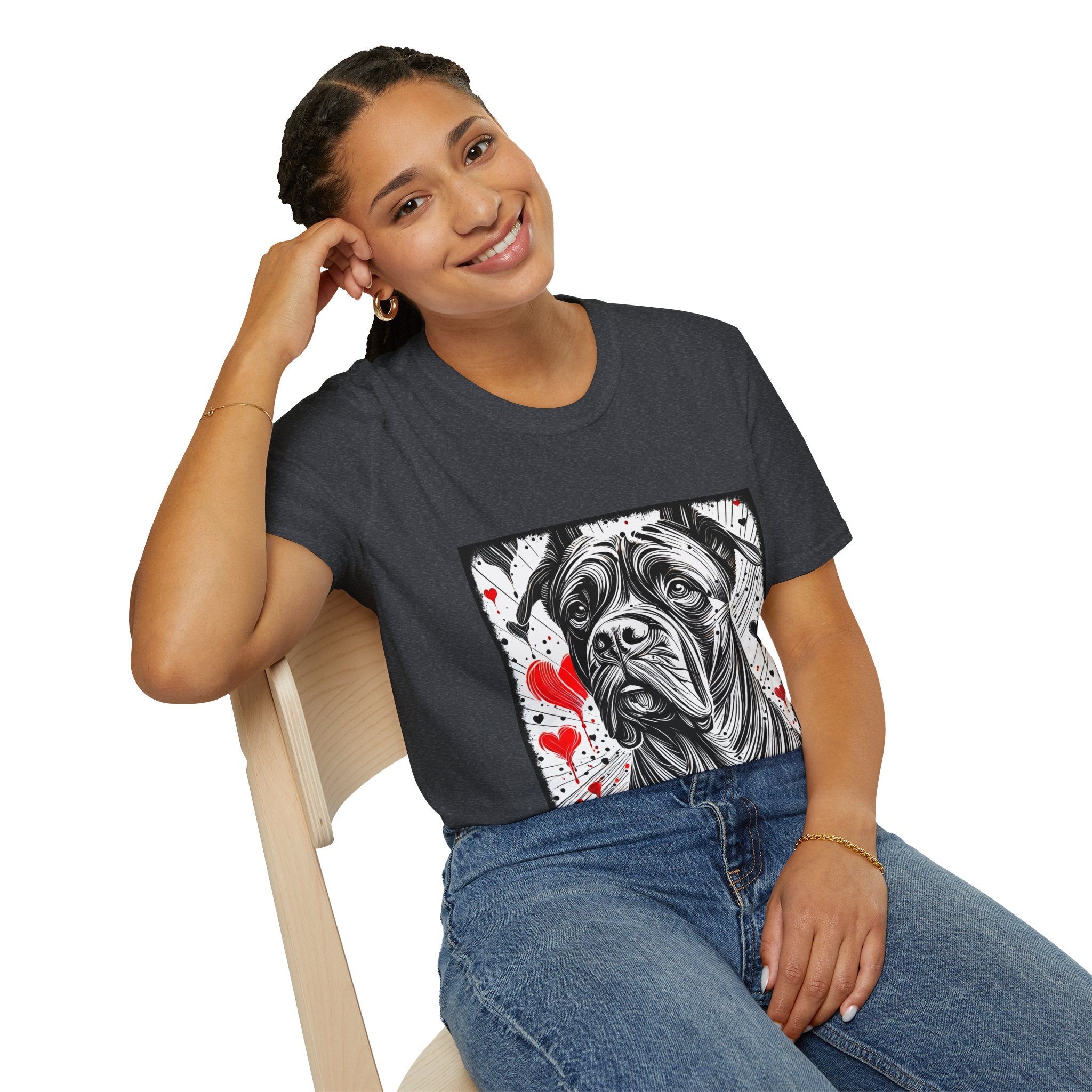 Cane Corso Bold Heart Sketch | Unisex Dog T-Shirt