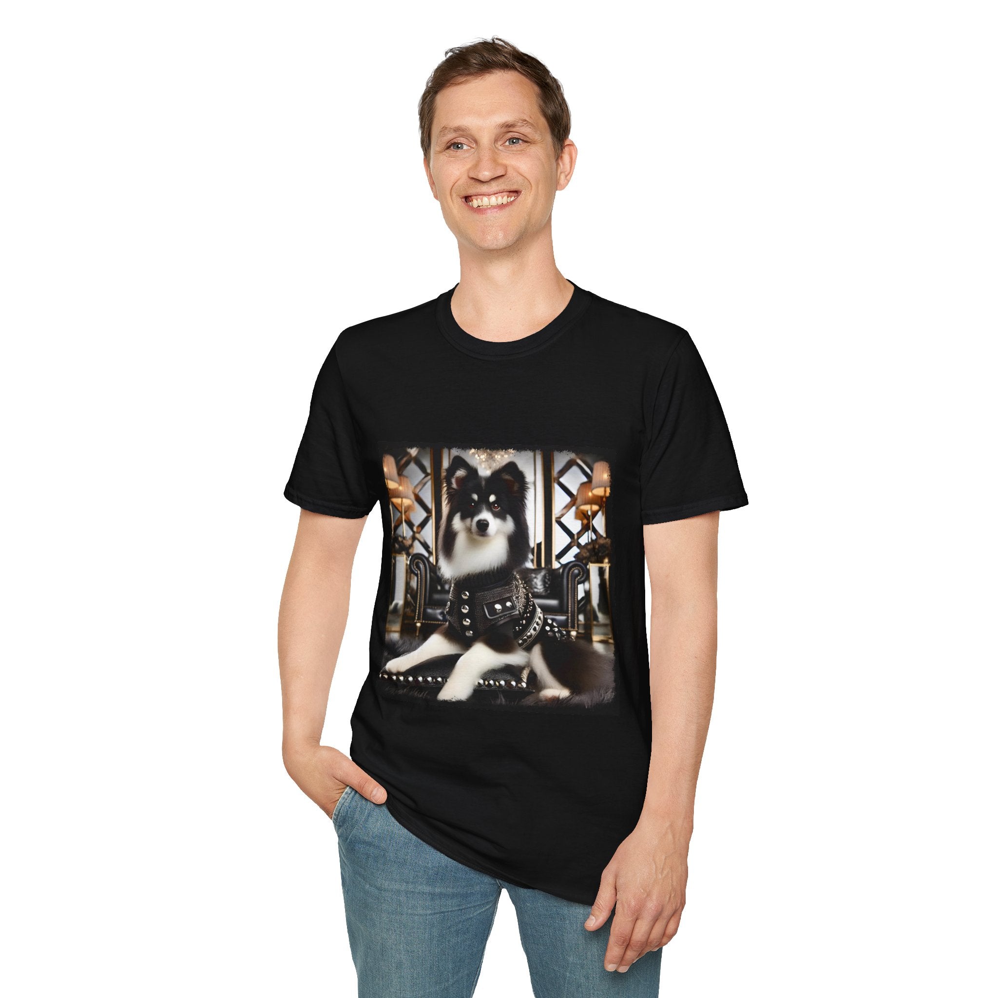 MIniature  American Shepherd B&W Baddie | Unisex Dog T-Shirt