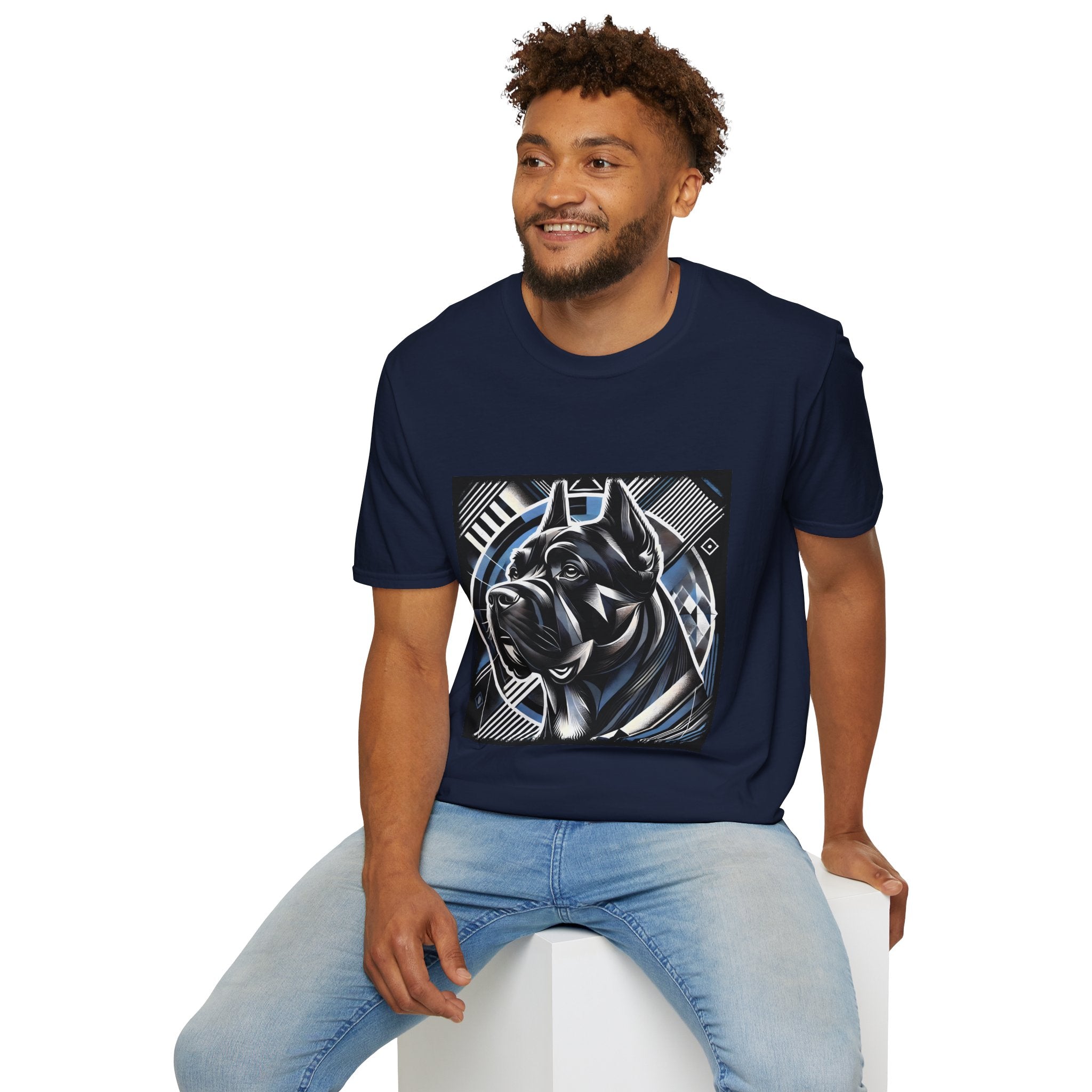 Cane Corso Blue and Black Geometric | Unisex Dog T-Shirt