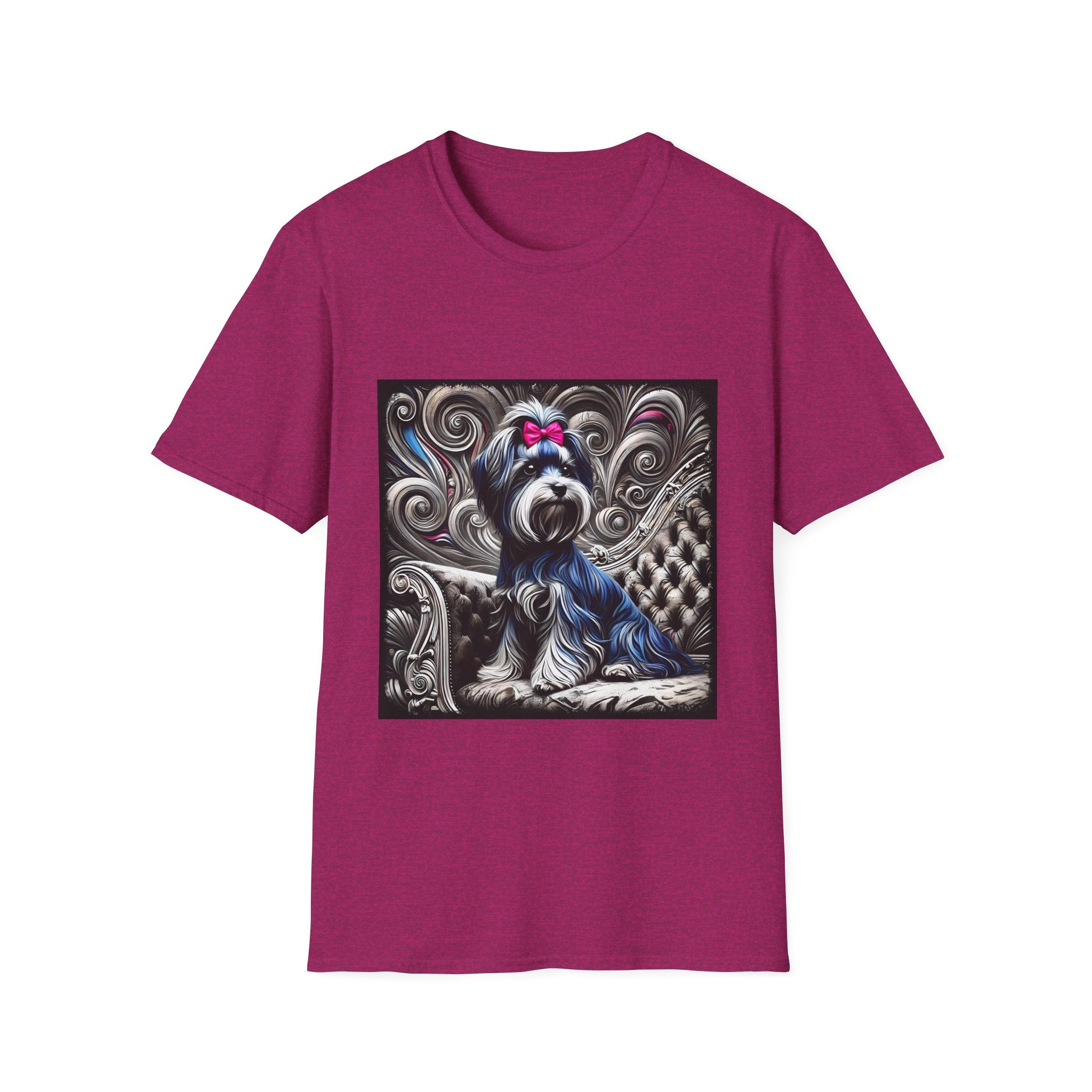 Havanese B&W Pink Bow |  Unisex Dog T-Shirt