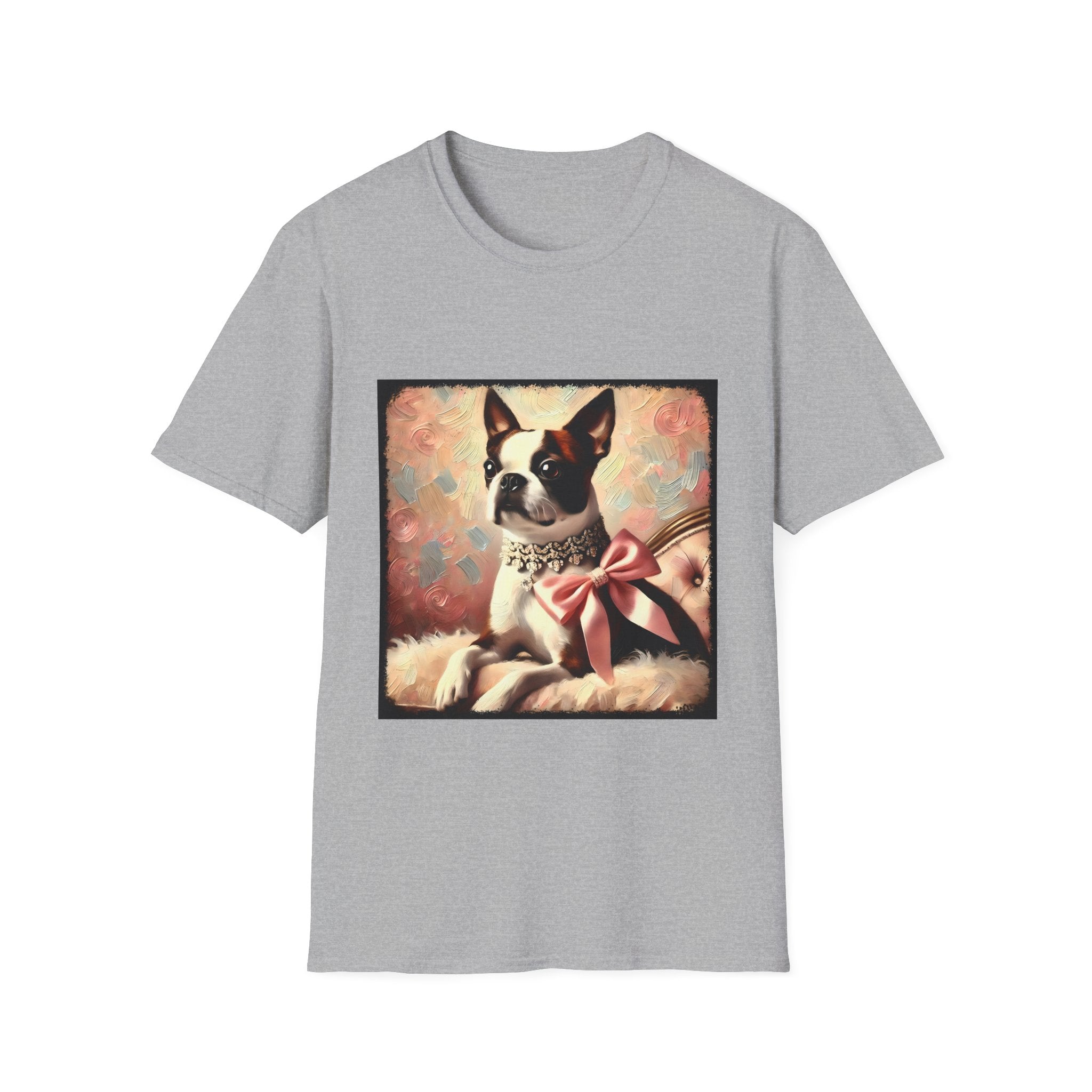 Boston Terrier Pink Bow Classic | Unisex Dog T-Shirt