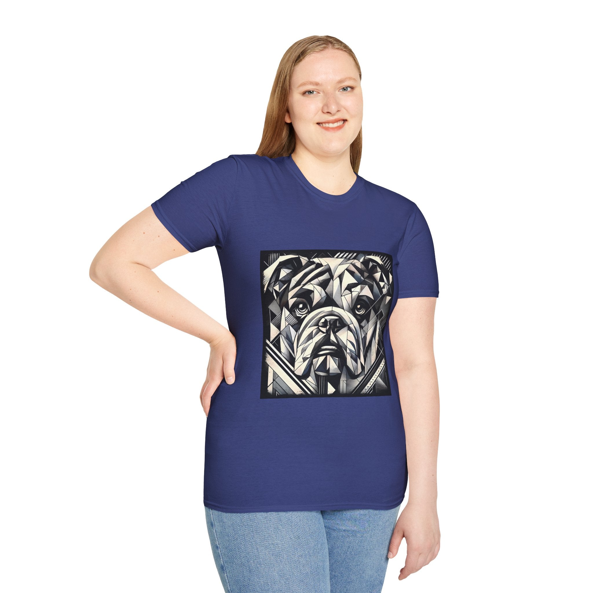 Bulldog B&W Geometric | Unisex Dog T-Shirt