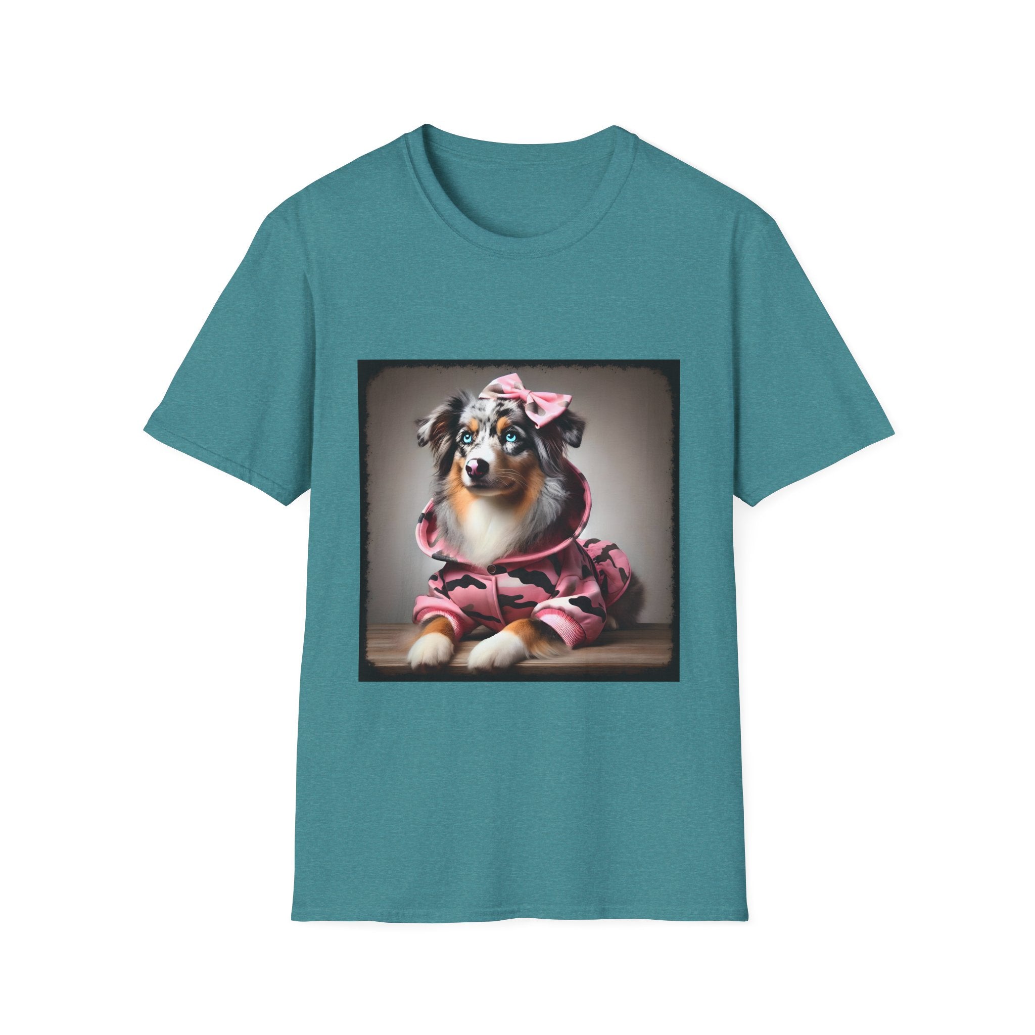 Miniature American Shepherd Pink Camo Cutie | Unisex Dog T-Shirt