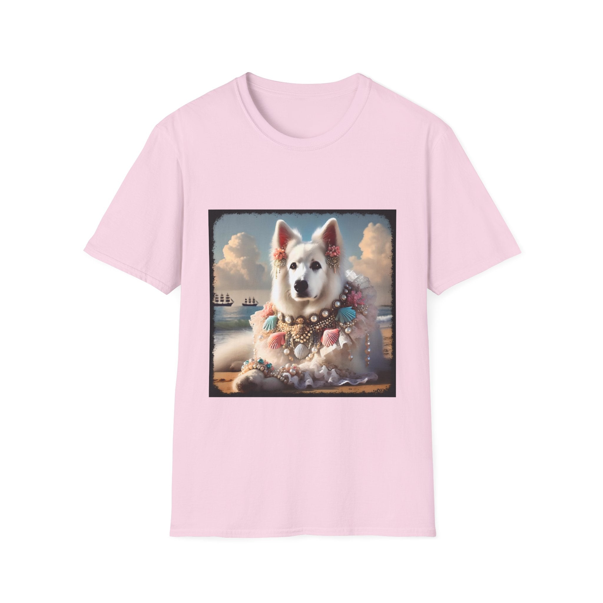German Shepherd Beach Elegance | Unisex Dog T-Shirt
