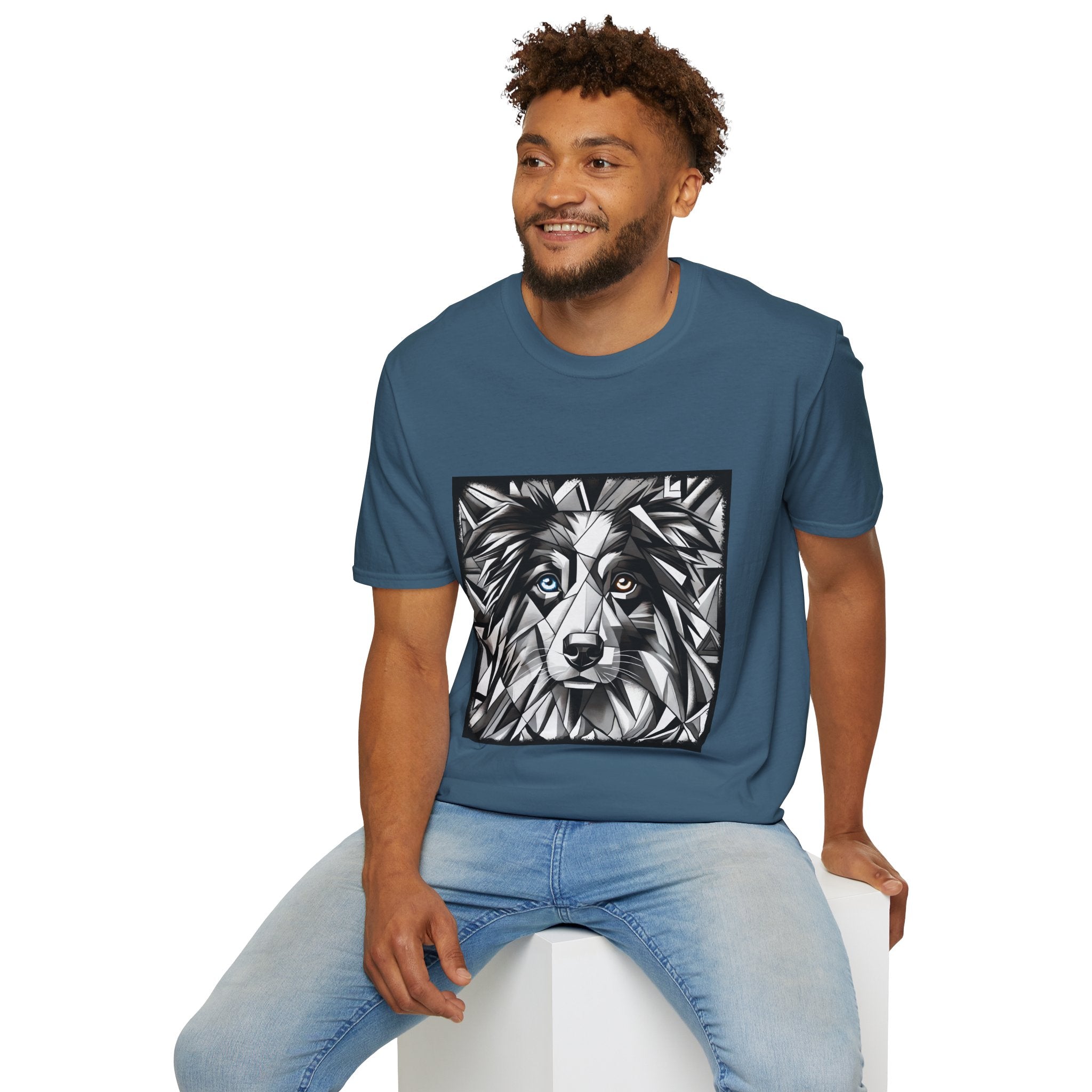 Australian Shepherd Bold Eyes Geometric | Unisex Dog T-Shirt