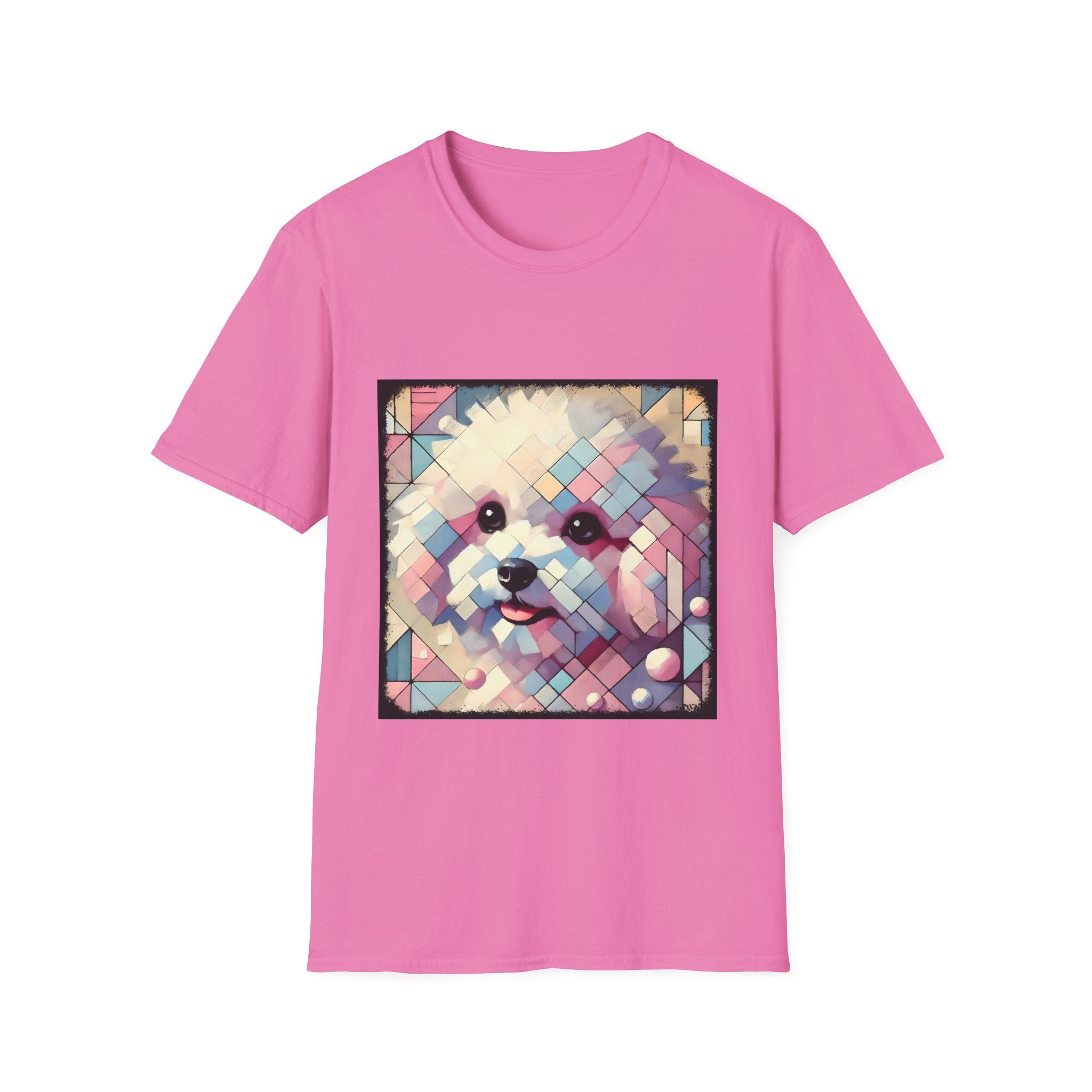 Bichon Frise Pastel Geometric | Unisex Dog T-Shirt
