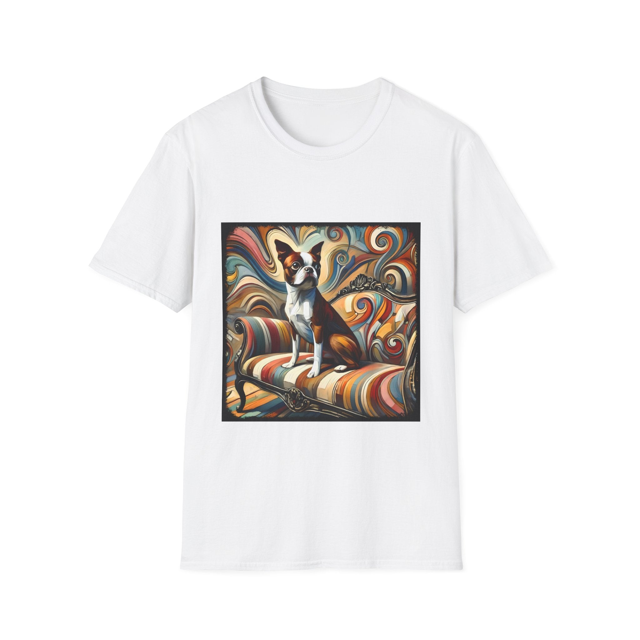 Boston Terrier Warm Swirl | Unisex Dog T-Shirt