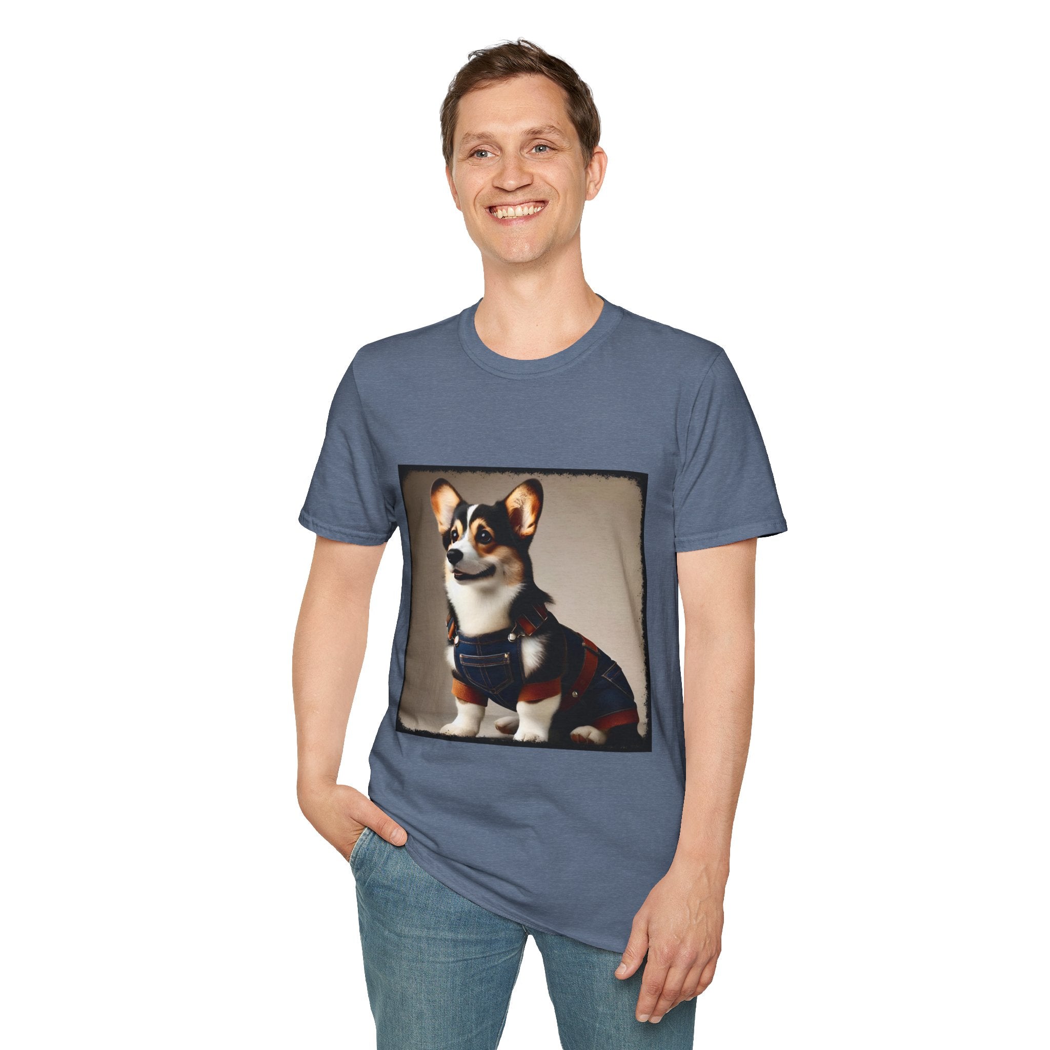 Pembroke Welsh Corgi Denim Dude | Unisex Dog T-Shirt