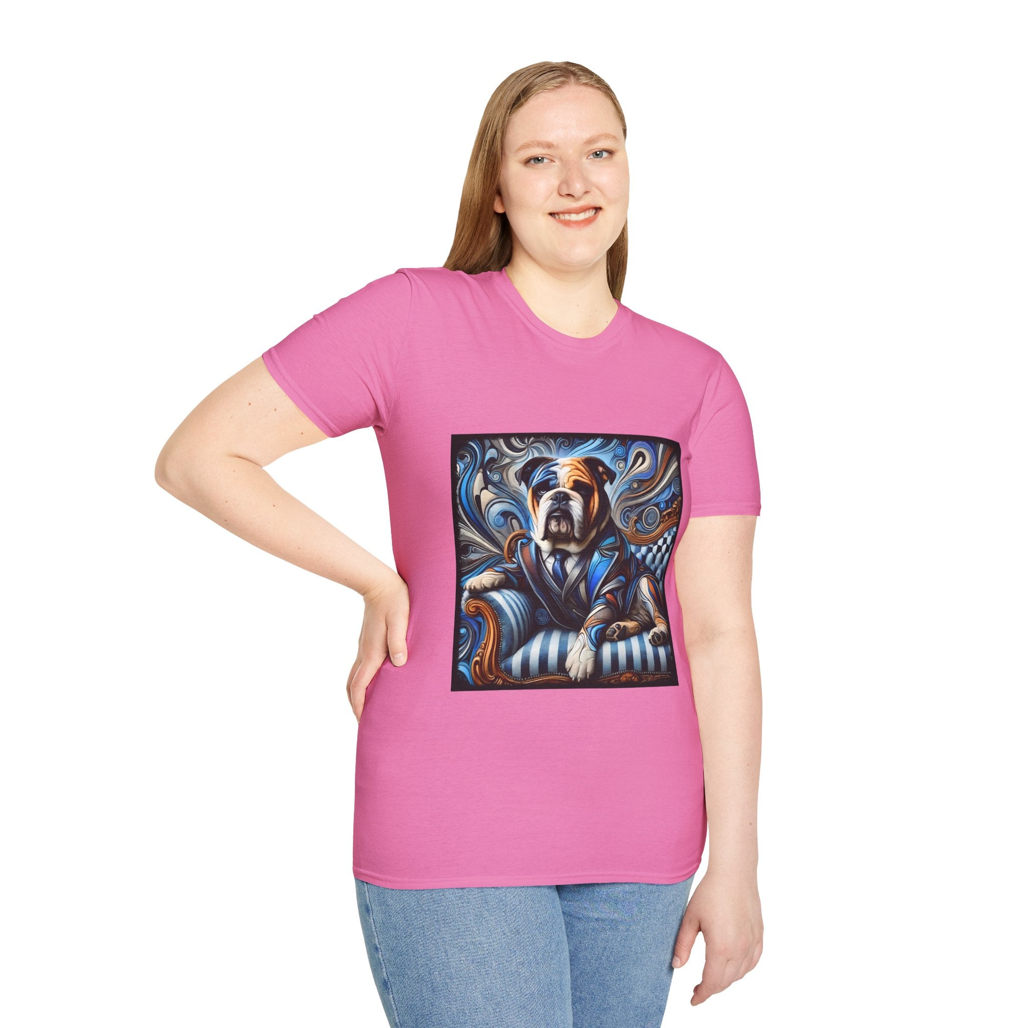 Bulldog Blue Swirl | Unisex Dog T-Shirt