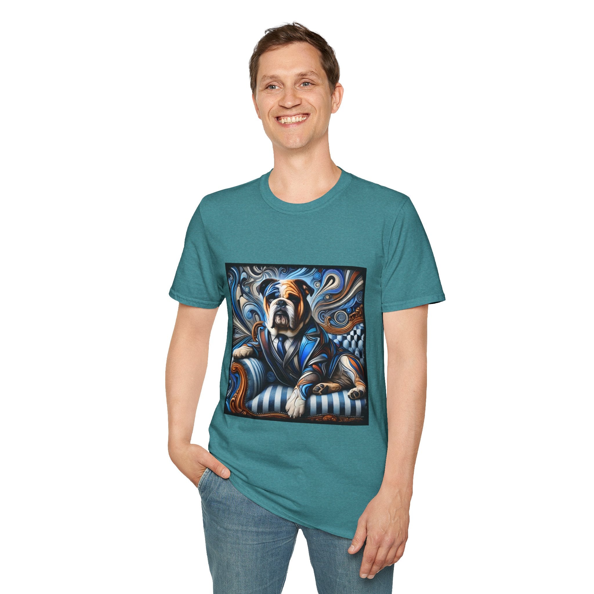 Bulldog Blue Swirl | Unisex Dog T-Shirt