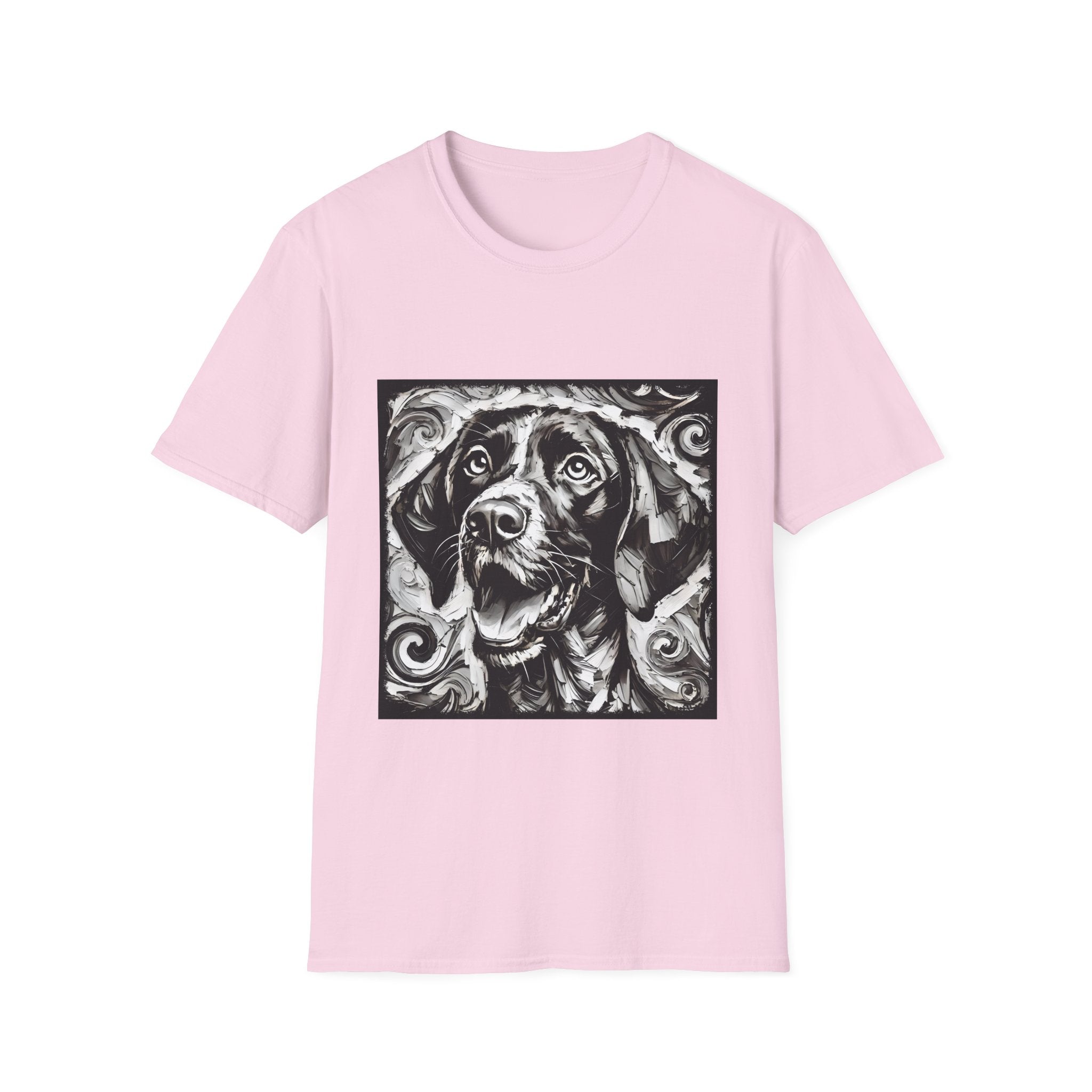 German Shorthaired Pointer B&W Happy Swirl | Unisex Dog T-Shirt