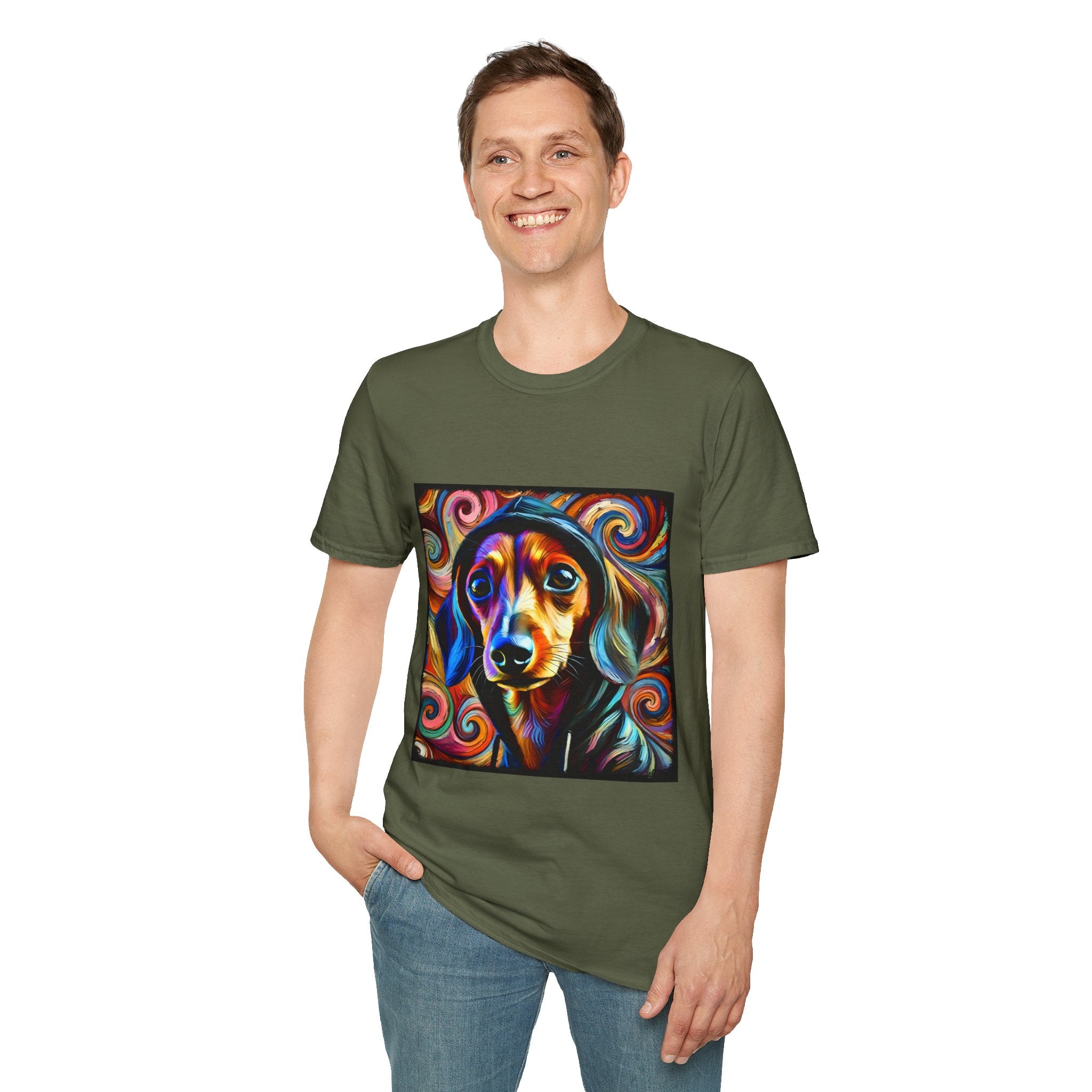 Dachshund Relaxed Swirl | Unisex Dog T-Shirt