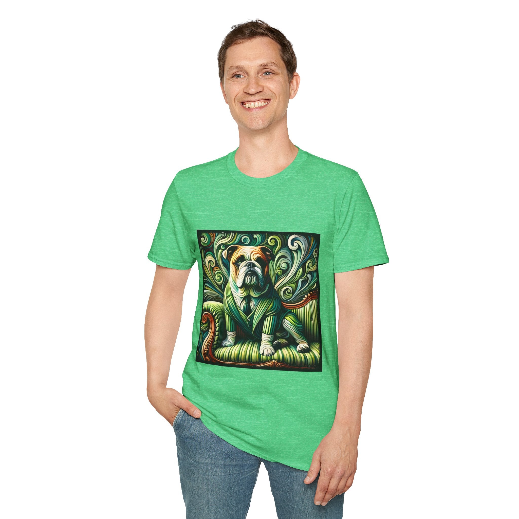 Bulldog Green Swirl | Unisex Dog T-Shirt