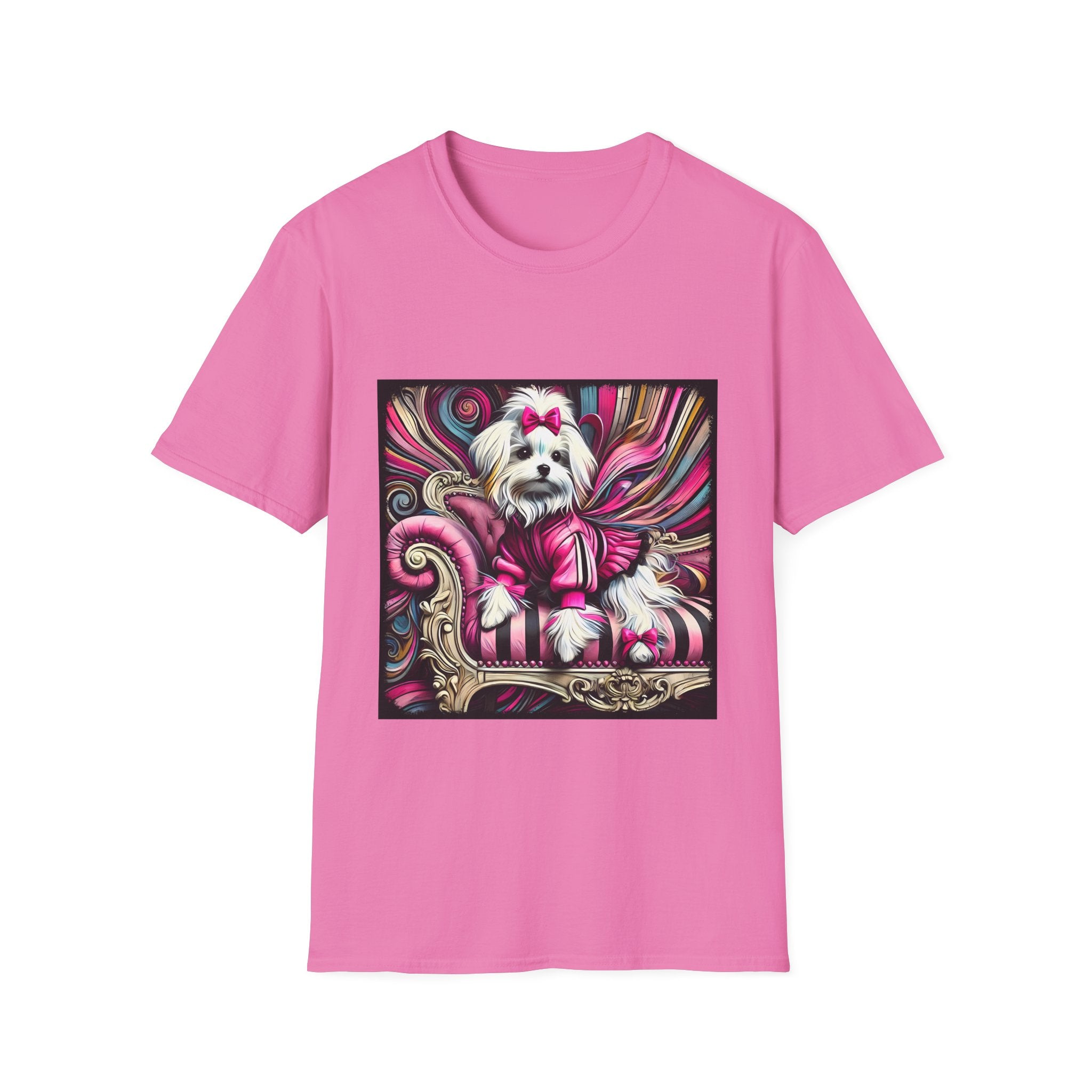 Maltese Pink Swirl | Unisex Dog T-Shirt